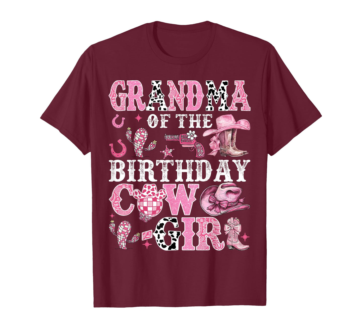 Grandma Of The Birthday Cow-Girl Rodeo Cow Girl Birthday T-Shirt