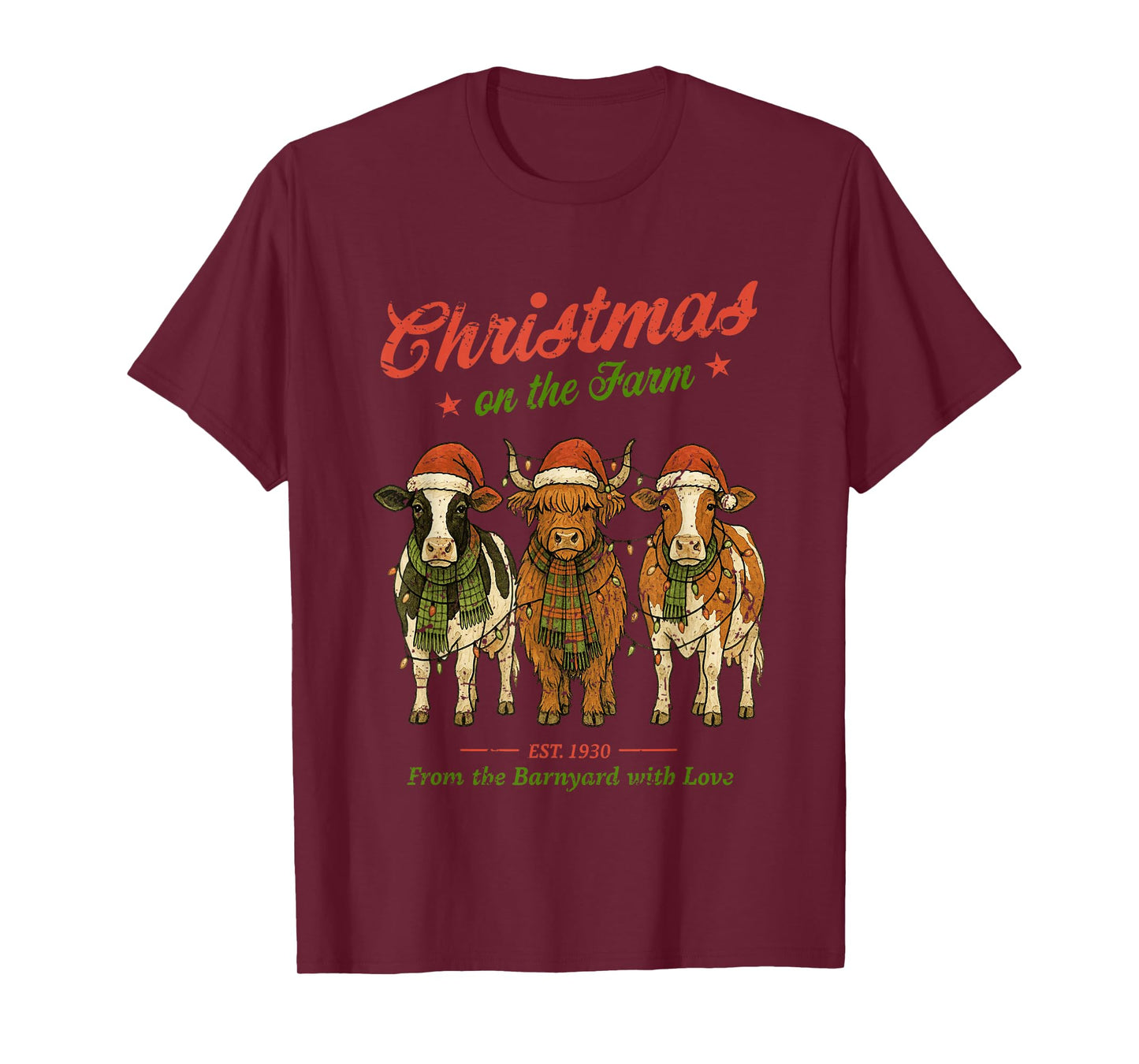 Christmas On The Farm Barnyard Love Design T-Shirt