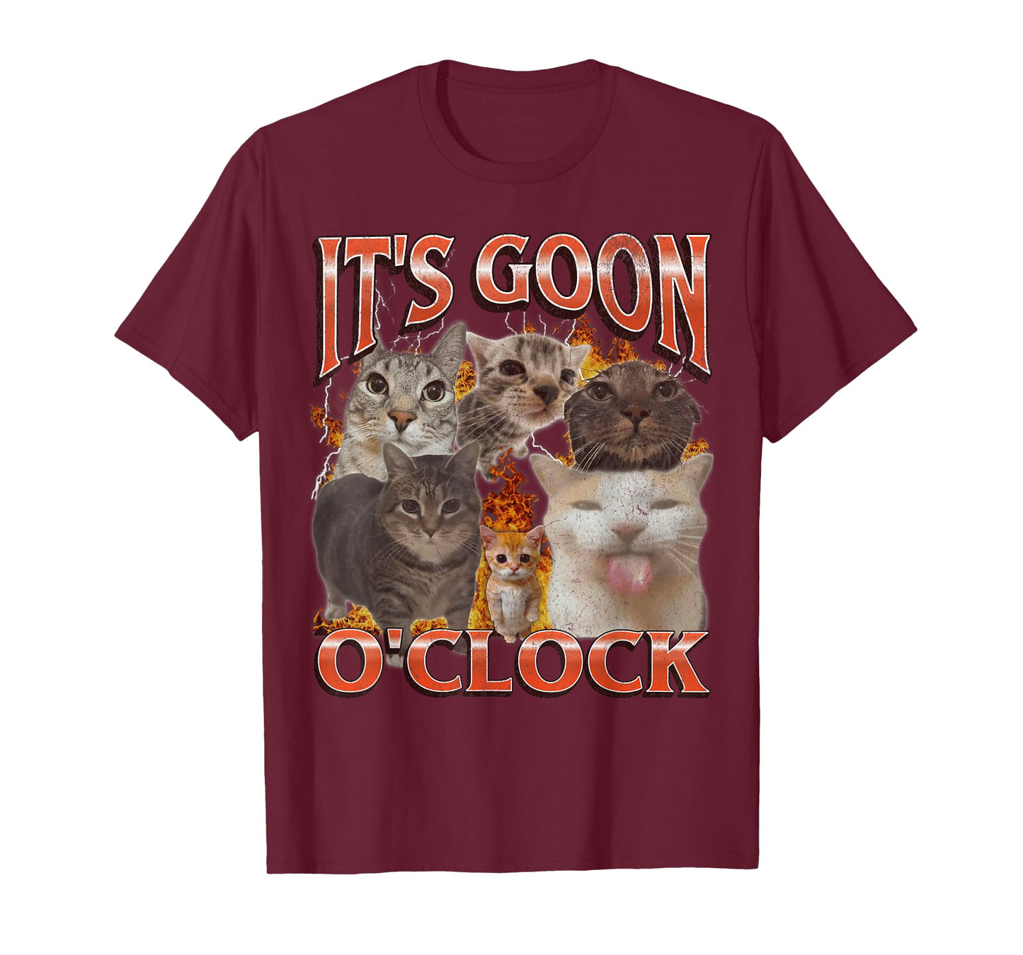 Gooning O'clock Funny Cat Meme Bootleg Graphic T-Shirt
