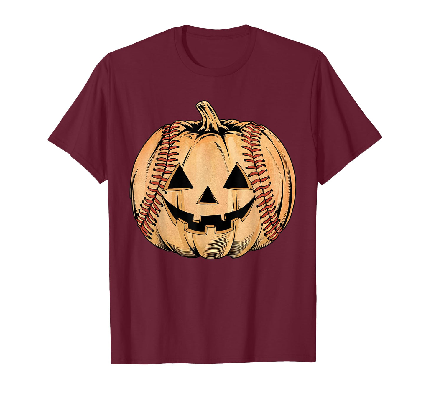 Funny Spooky Pumpkin Softball Player Women Men Halloween T-Shirt