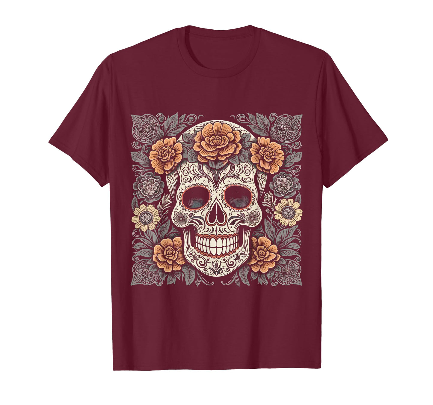 De Los Muertos Day of the Dead Sugar Skull Halloween Women T-Shirt