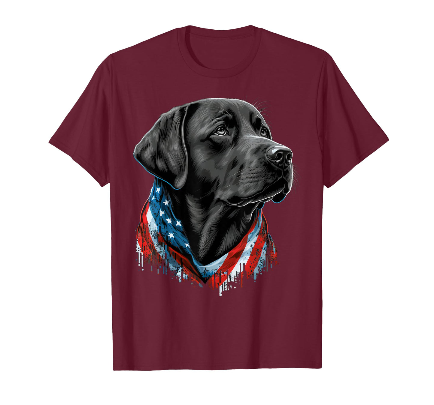 USA 4th of July Black Patriotic American Labrador Retriever T-Shirt