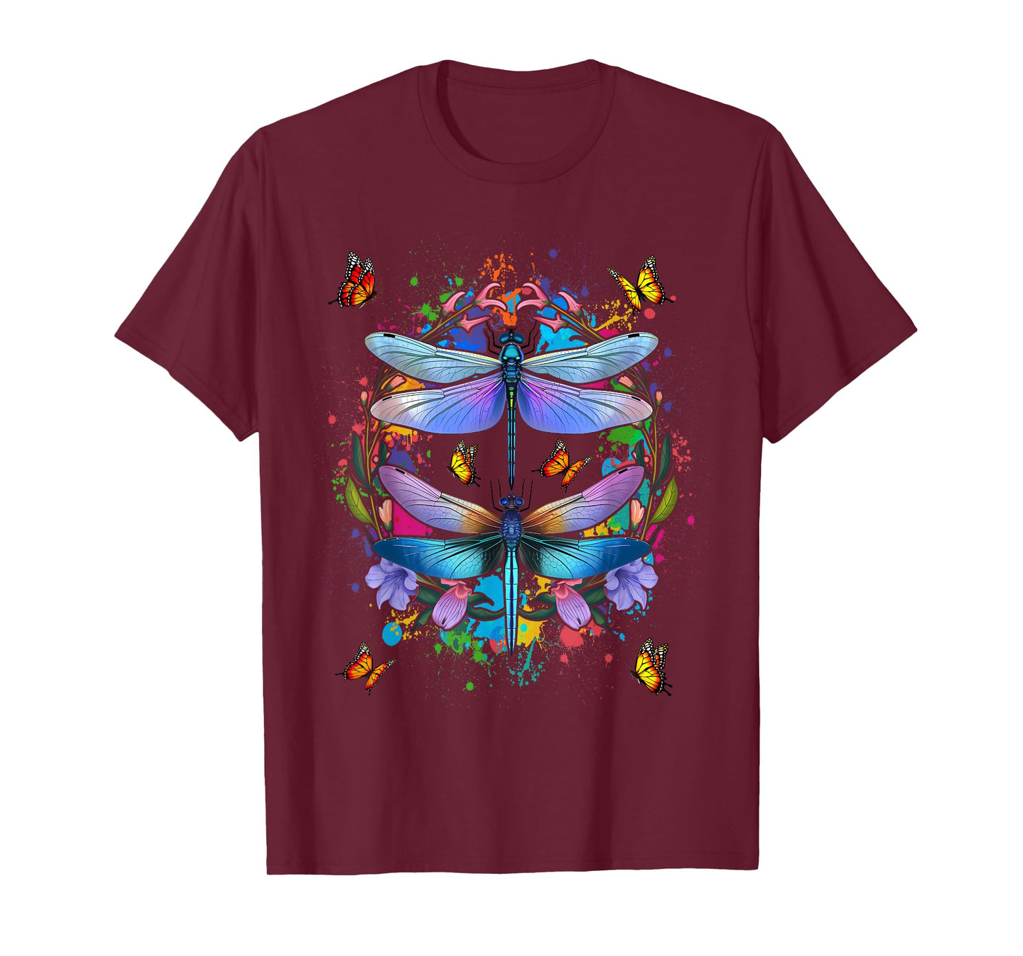Dragonfly For Women Chakra Color Flower Dragonflies T-Shirt