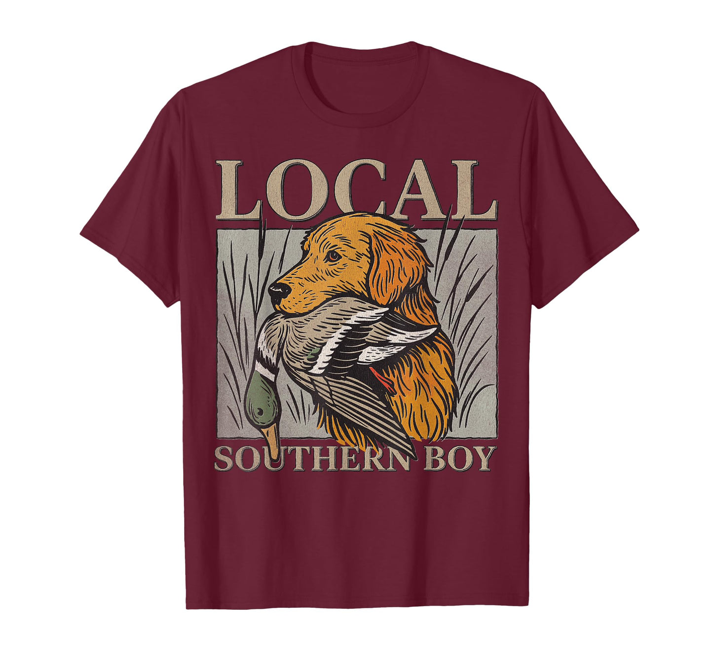 Golden Retriever Duck Hunting Dog Local Southern Boy Outdoor T-Shirt
