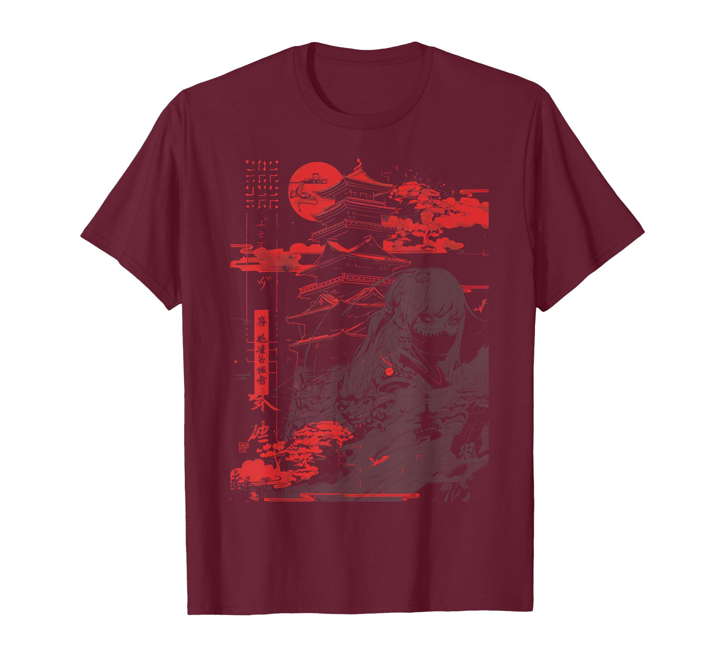 Anime Japanese Goth Castle Demon Manga Samurai Warrior T-Shirt