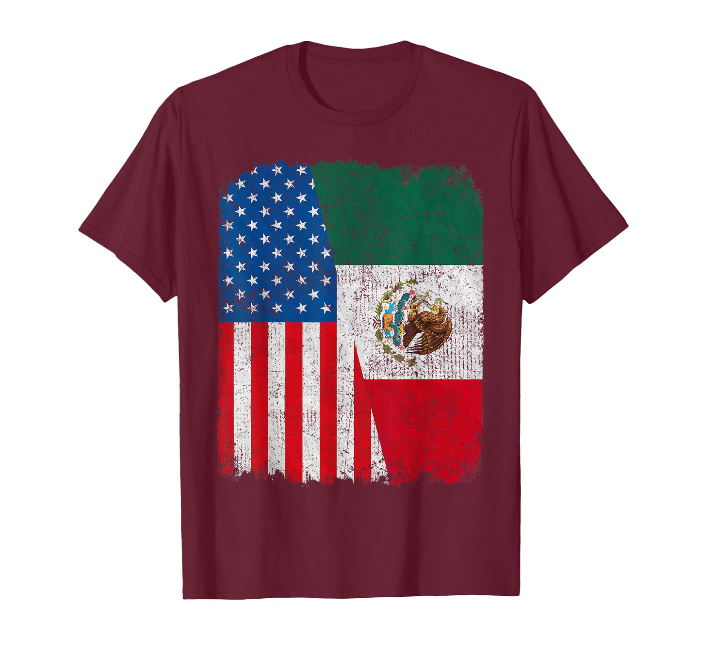 Mexican American Flag Half USA Mexico Root Proud T-Shirt