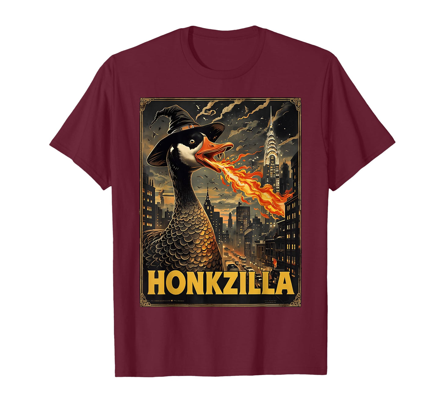 Honkzilla Goose Halloween Silly Goose Horror Spooky Goose T-Shirt