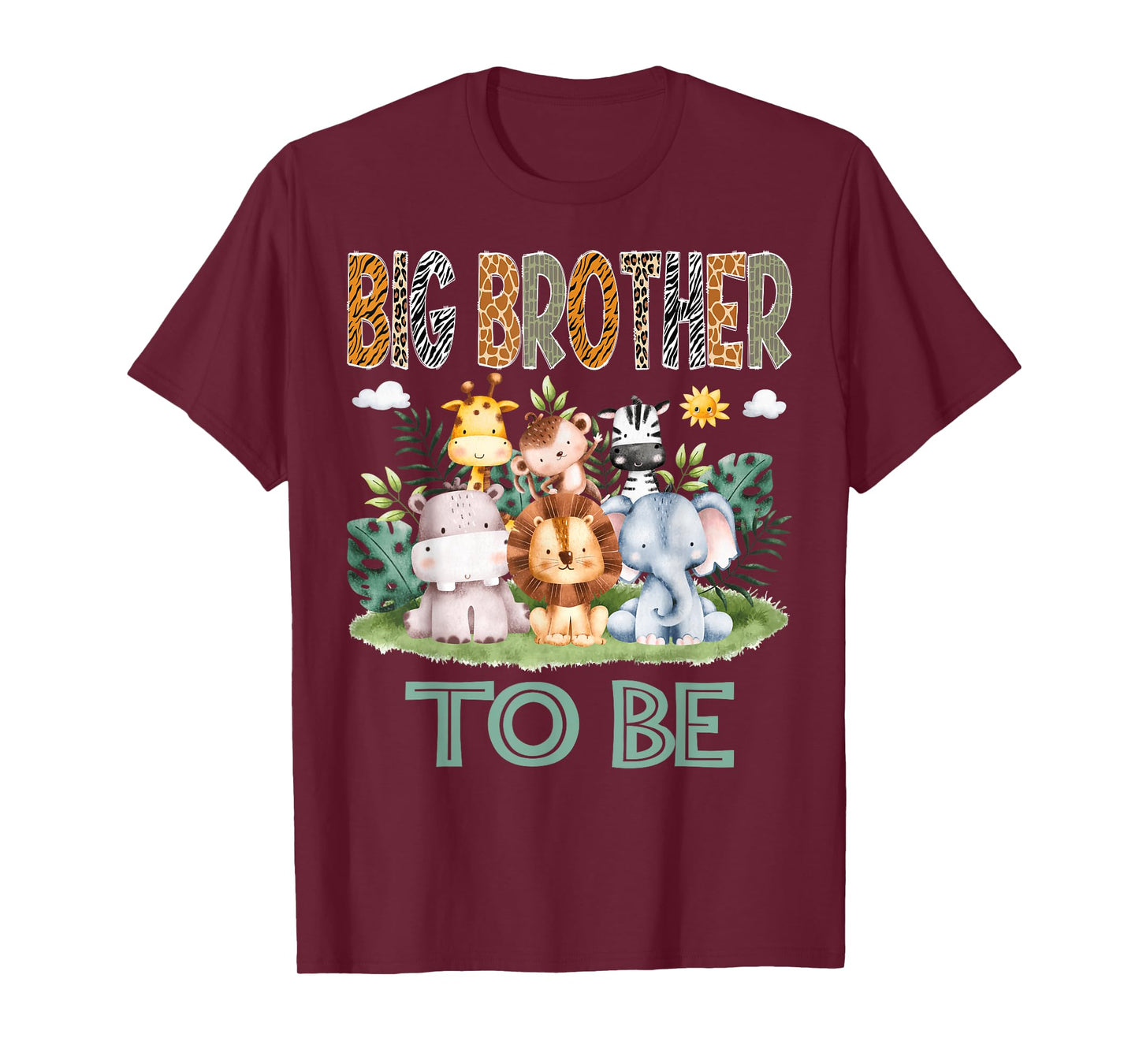 Soon To Be Big Brother Safari Jungle Animal Gender Reveal T-Shirt