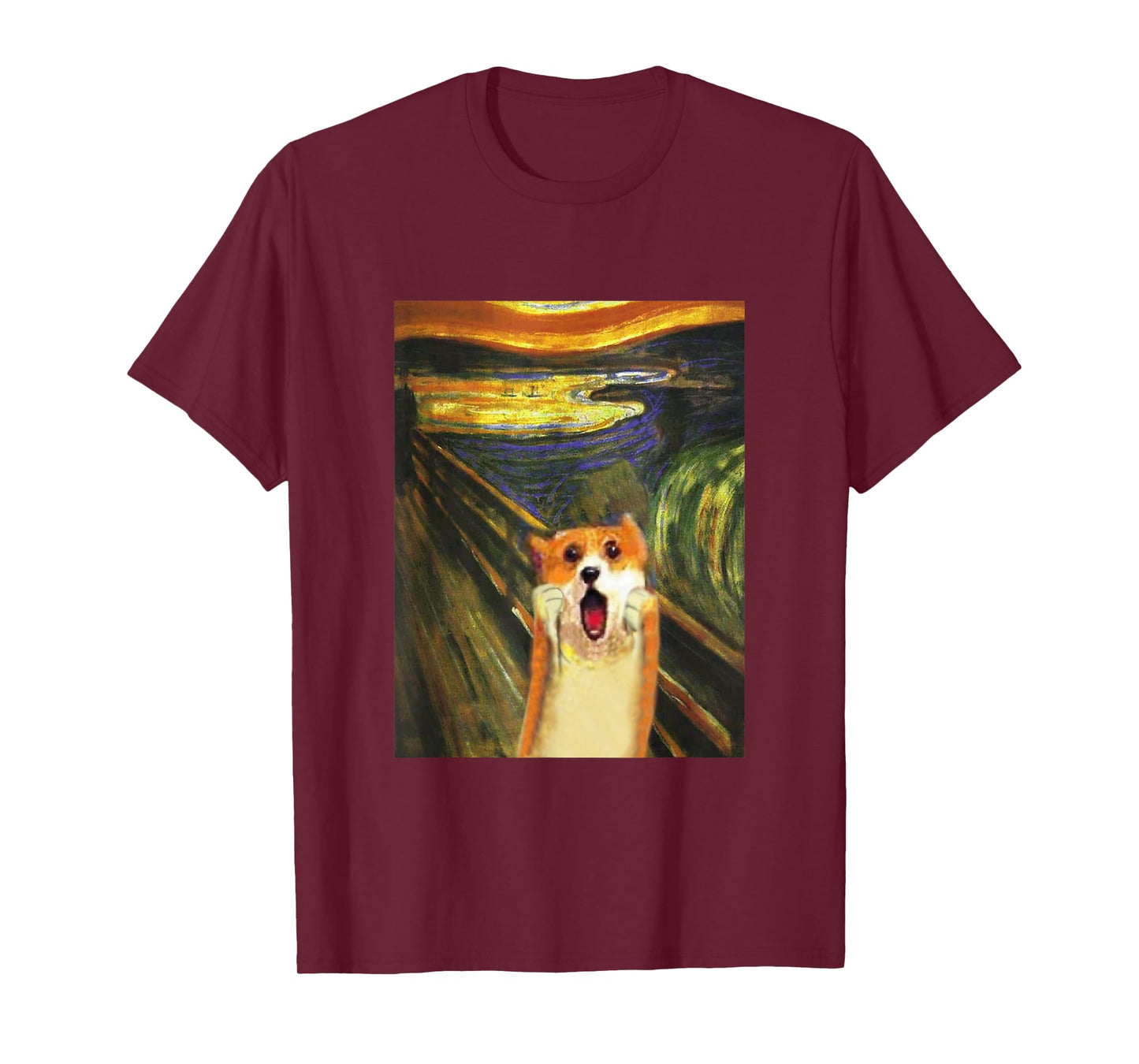 Corgi Funny T-Shirt, Dog, Screaming Munch, Cute, Men's, Children, Funny, Clothes, Goods, Gift, Puppy T-Shirt
