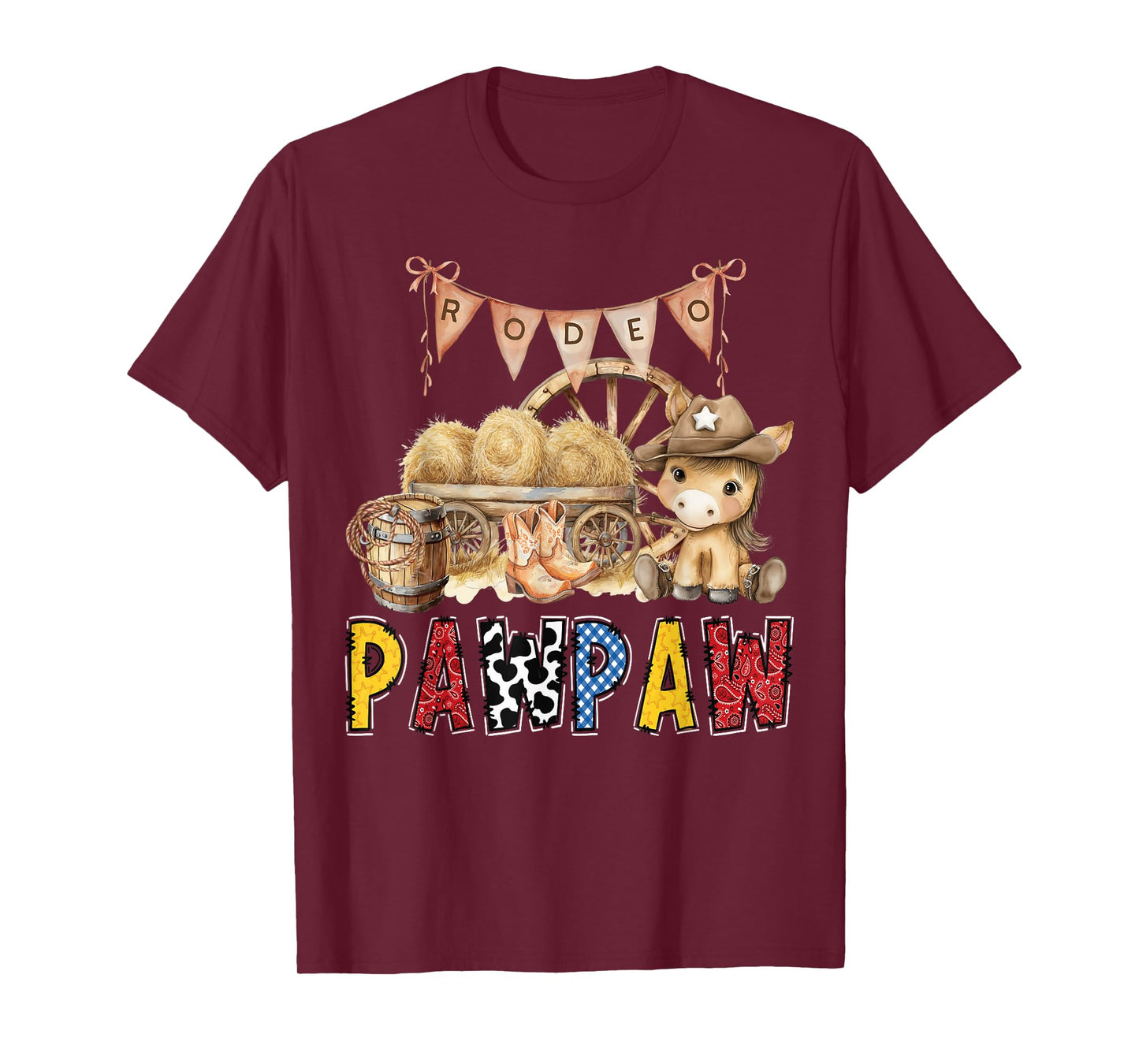 Rodeo Pawpaw Western Cowboy Birthday Family Matching T-Shirt