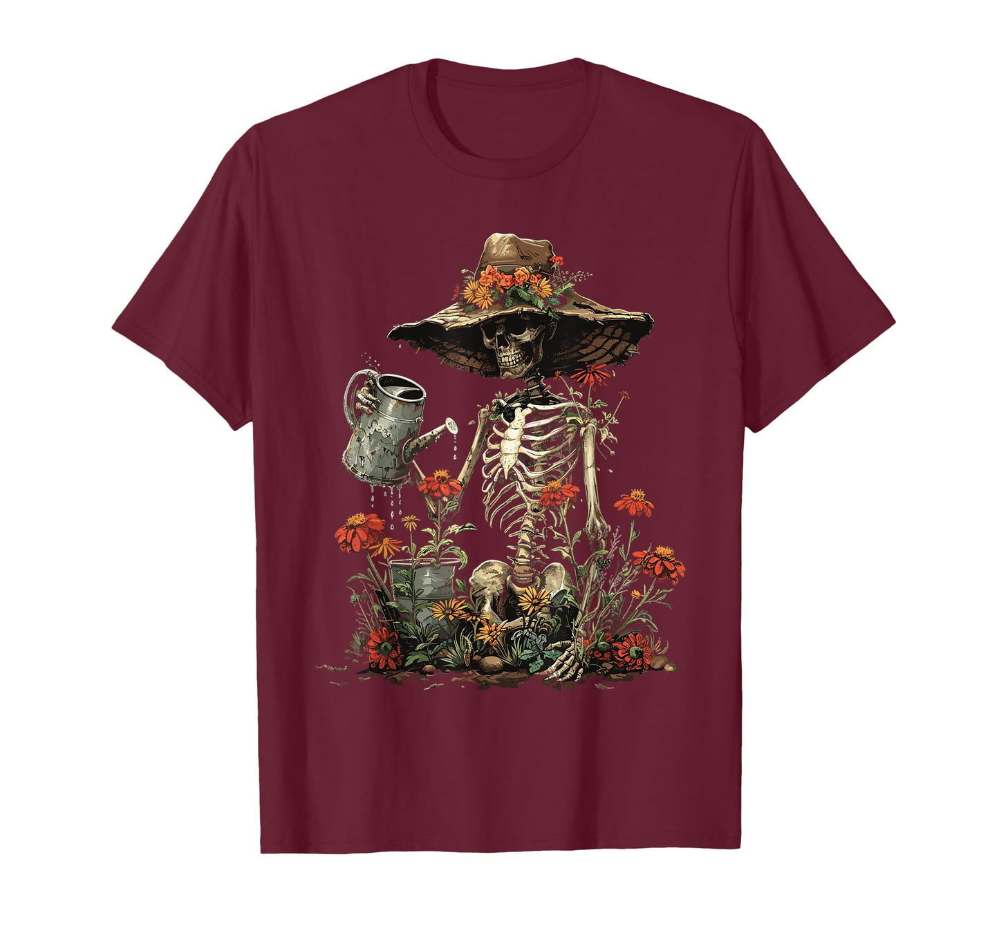 Skeleton Plants Lover Gardening Halloween T-Shirt