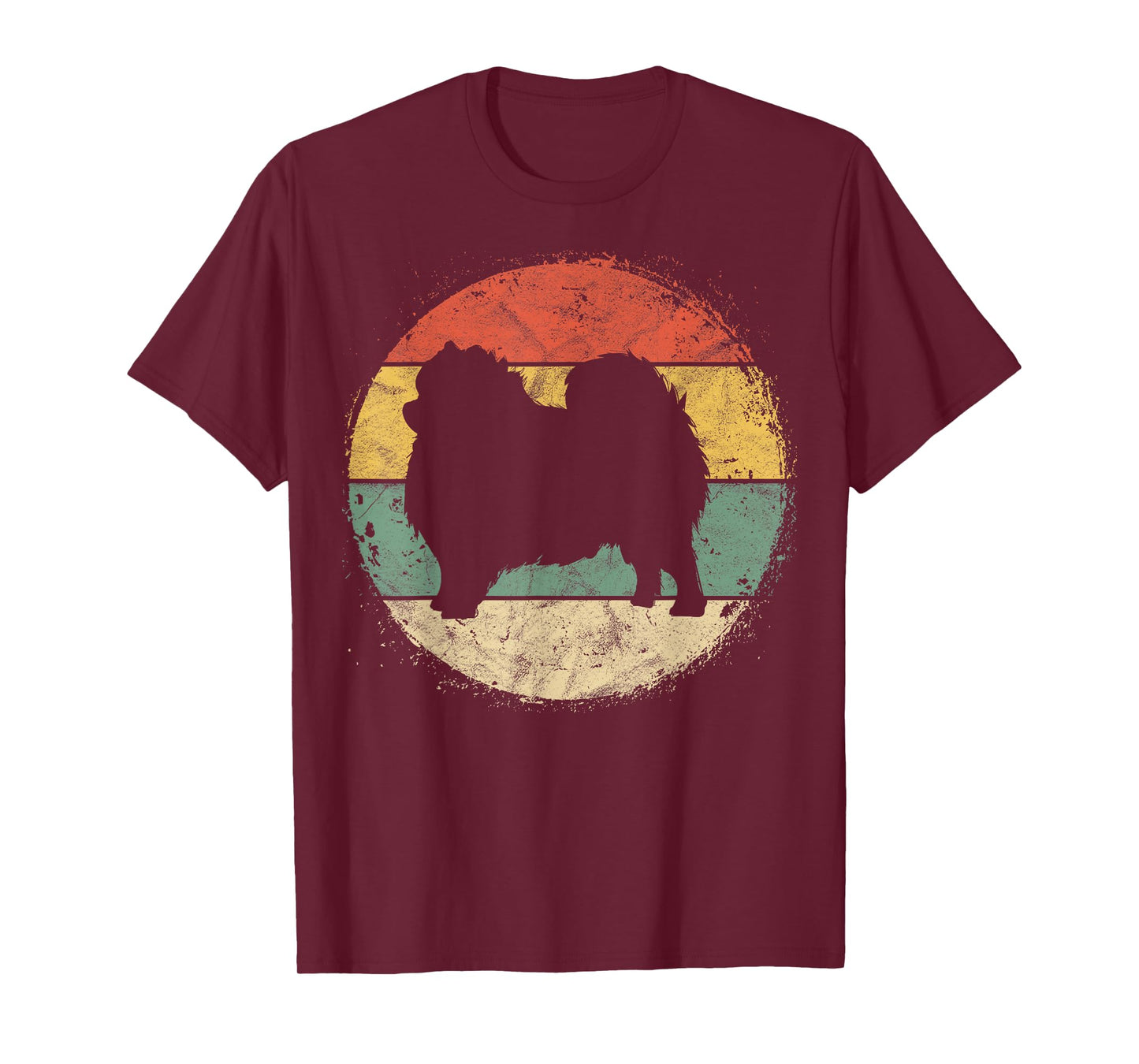 Circular Retro Pomeranian Owner Parents Pompom Dog Mom T-Shirt