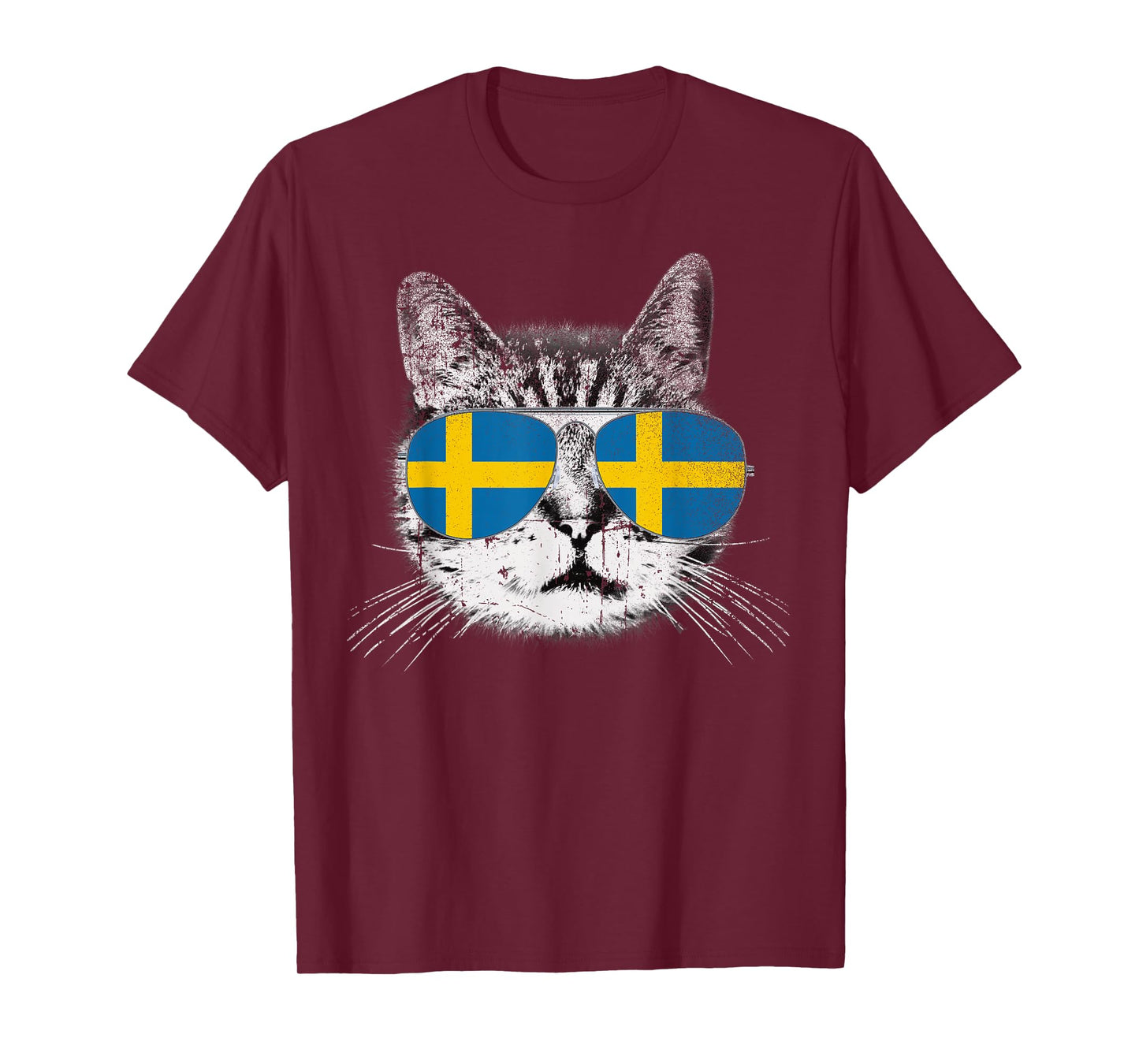 Cat Shirt Swedish Sweden Flag Country Pride Men Women Gift T-Shirt
