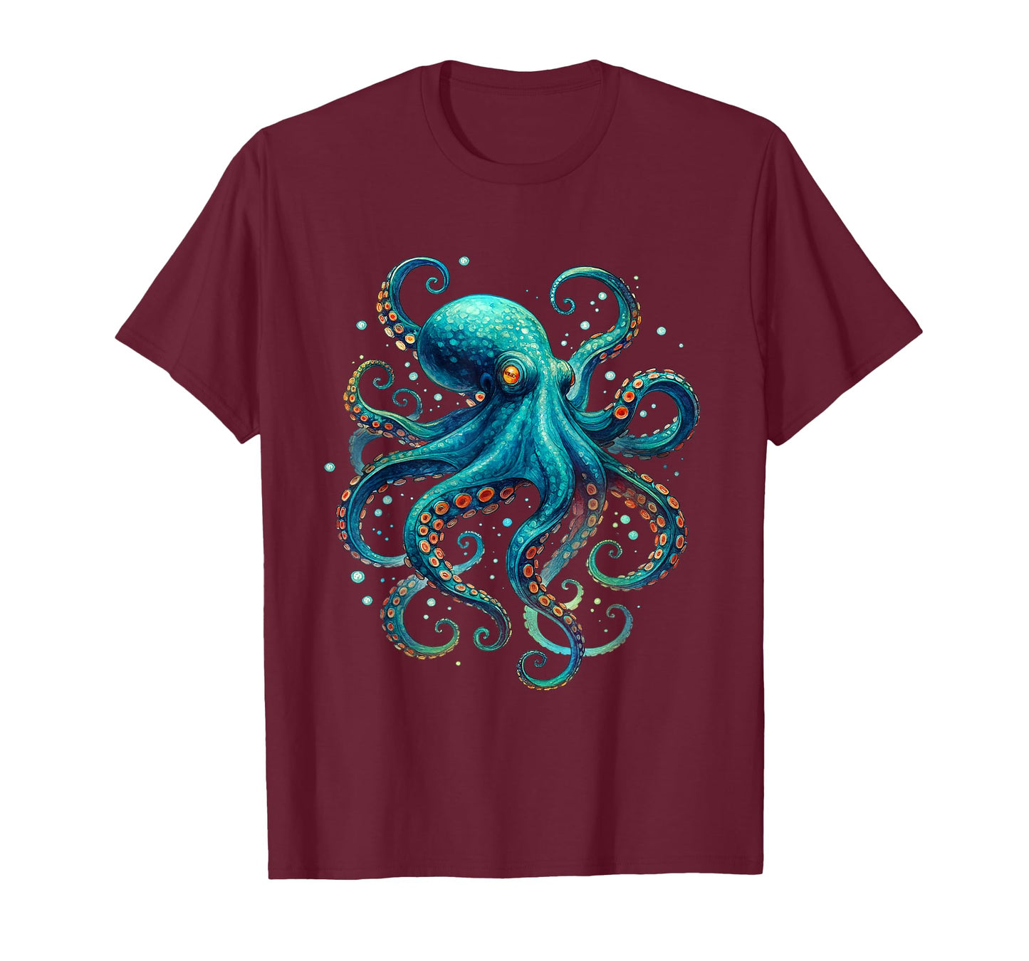 Retro Blue Octopus Sea Ocean Animal Lover Motif Sea Creature T-Shirt