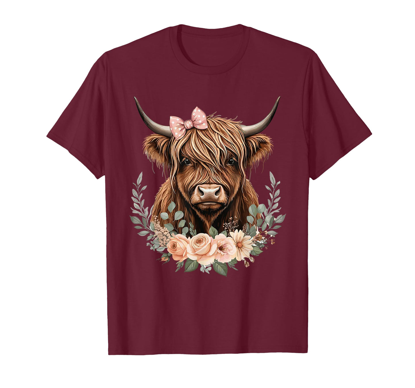 Cute Highland Cow for Women Farm Cowgirl Scottish Cattle T-Shirt