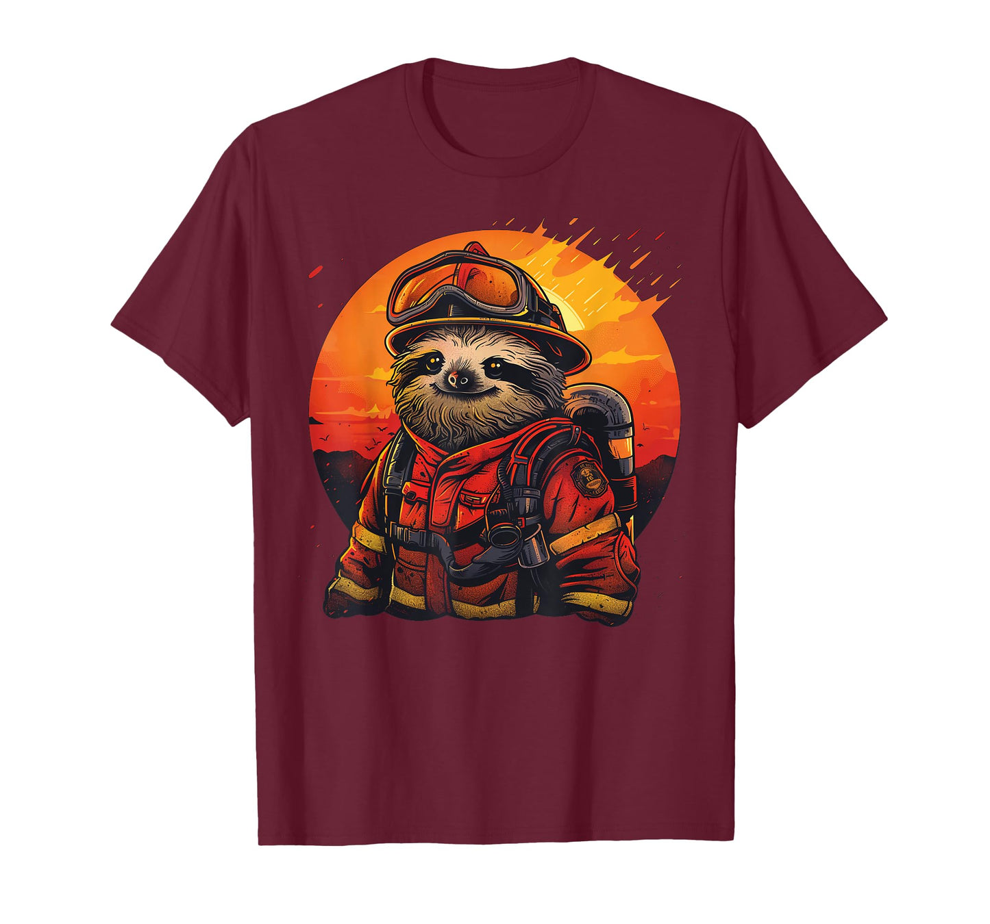 Sleepy Men and Women Sloth Firefighter T-Shirt