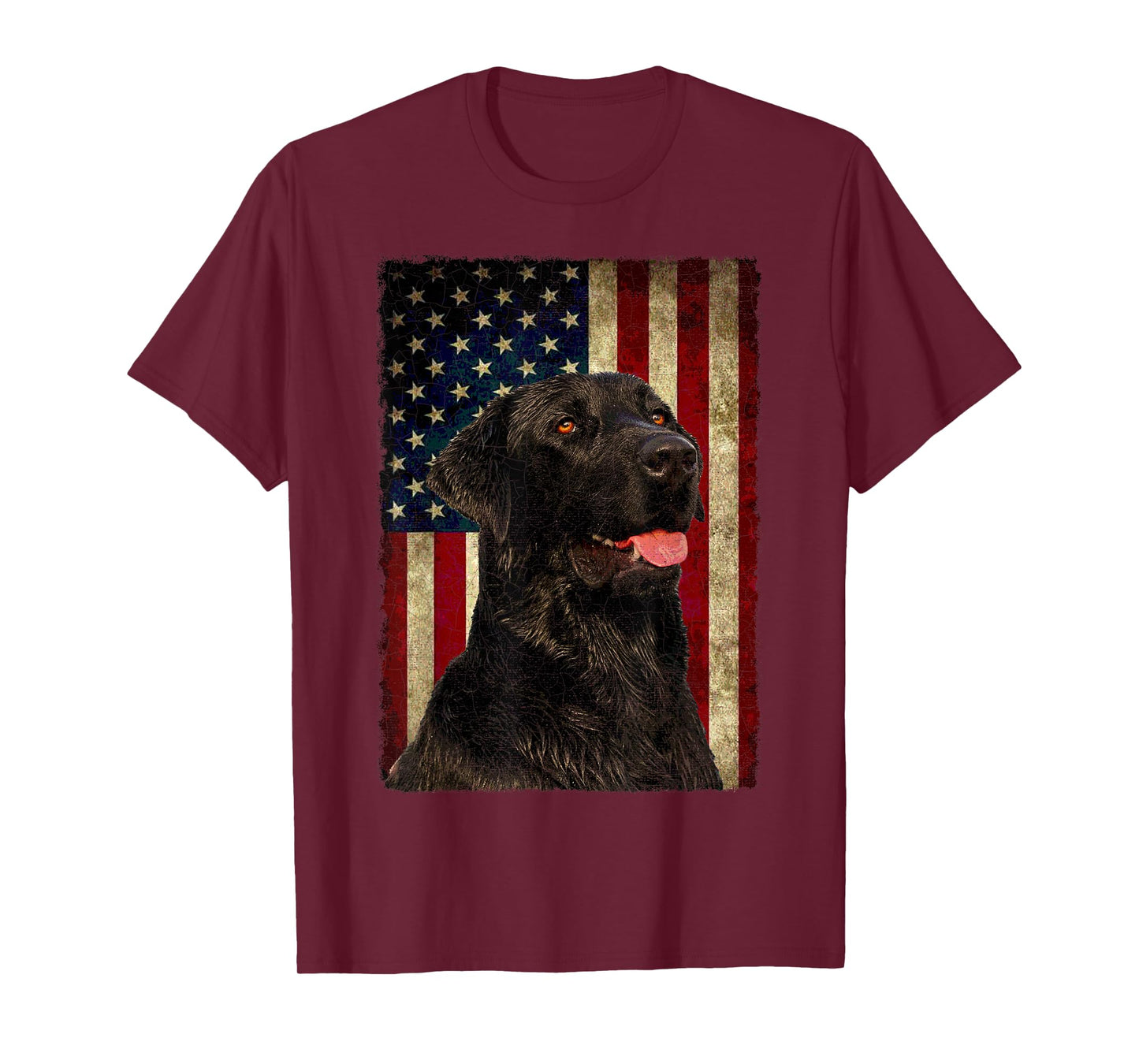 Black Labrador T Shirt Gift USA Flag Lab Owner Duck Hunter T-Shirt