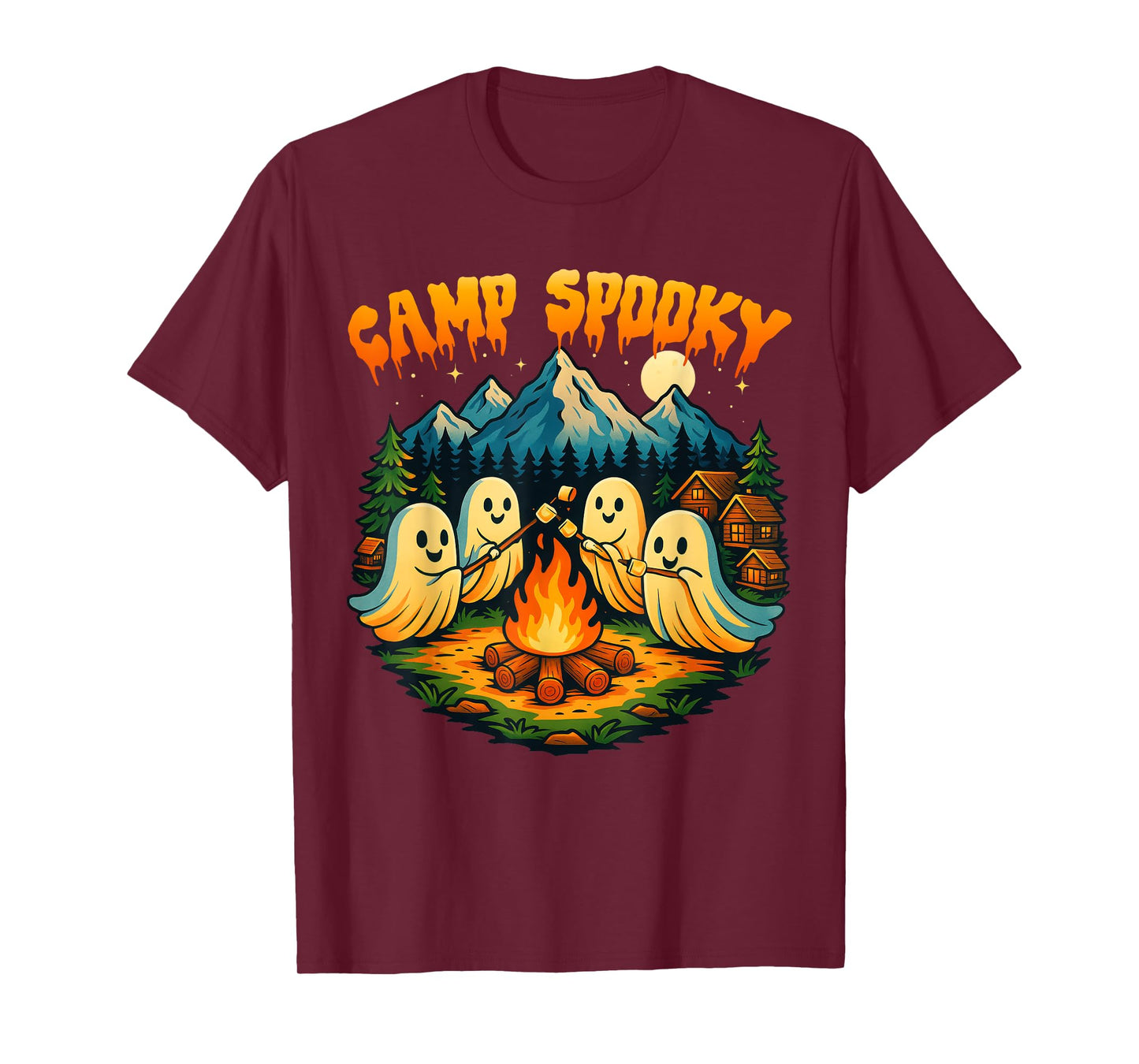 Camp Spooky Summerween Summer Halloween Cute Ghost T-Shirt