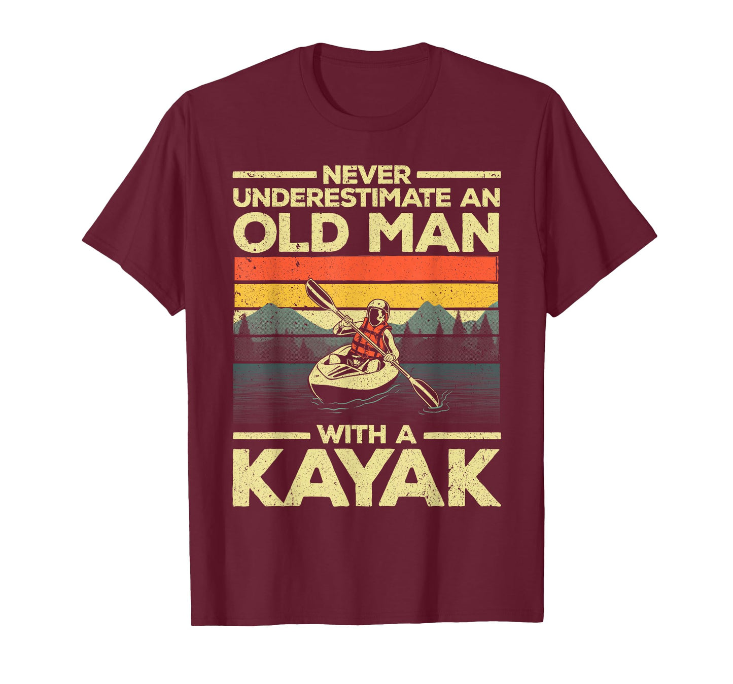 Funny Kayaking Design for Men Grandpa Kayaker Kayak Lovers T-Shirt