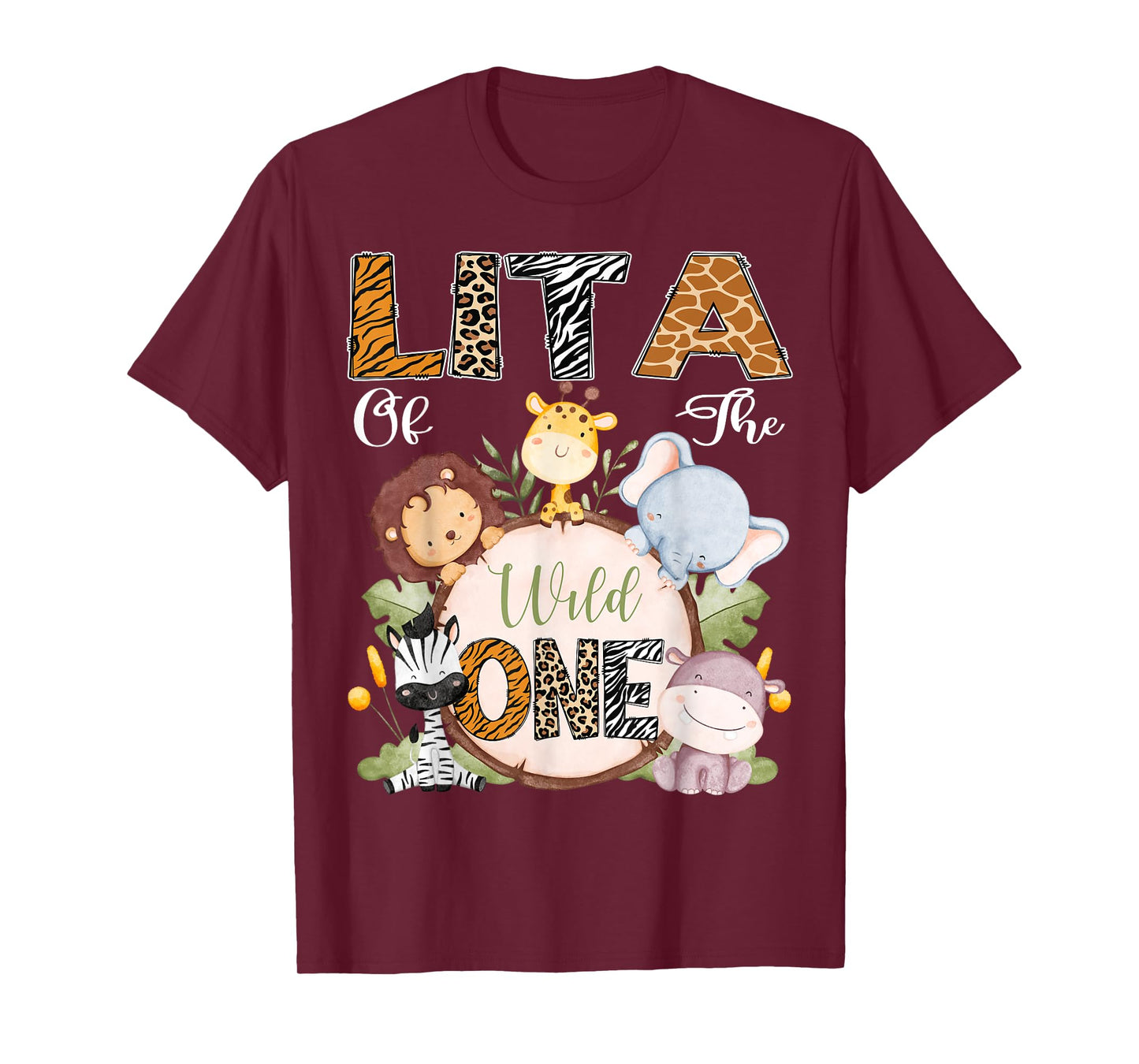 Lita Of The Wild One 1St Birthday Safari Woodland T-Shirt