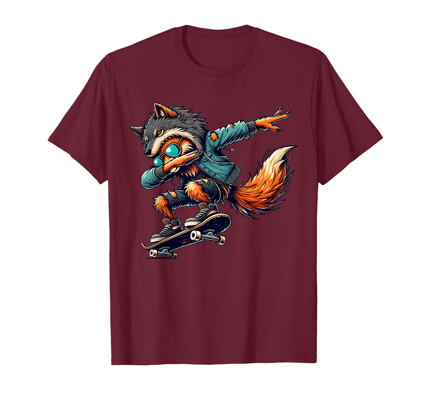 Dabbing Fox Wolf Halloween Trick or Treat Boys Men Kids Tee T-Shirt