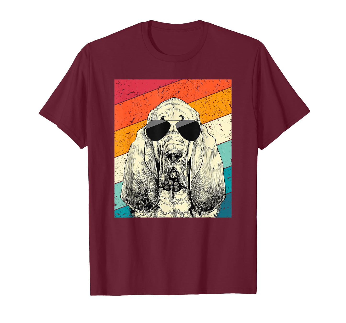 Retro Vintage Bloodhound with Sunglasses Dog Lovers T-Shirt