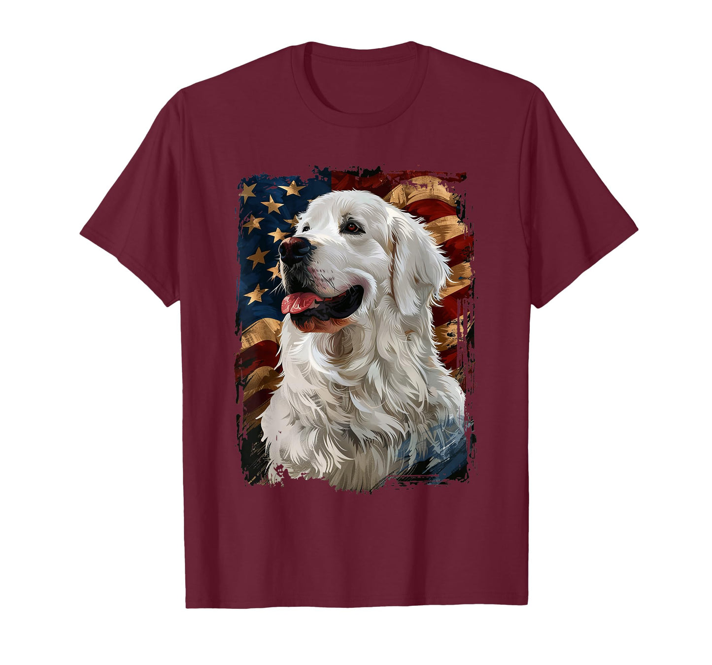 Great Pyrenees American Flag T-Shirt