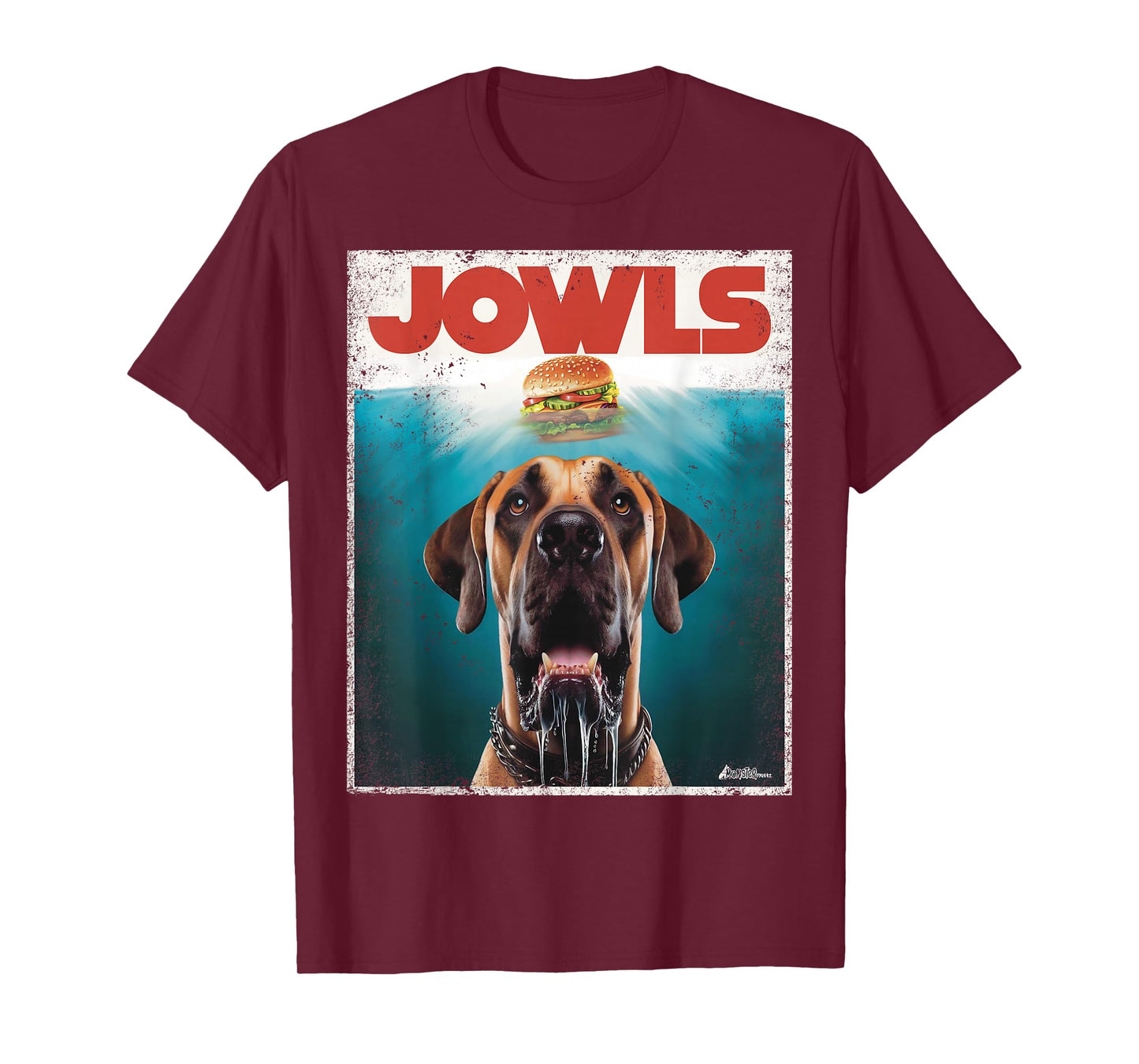 Funny Great Dane Jowls Top, Fawn Natural Dog Mom, Burger Dad T-Shirt