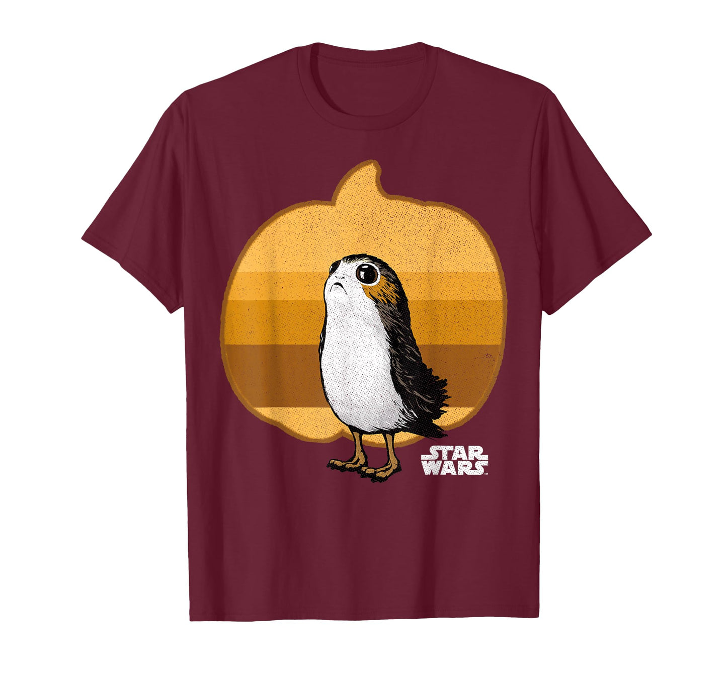 Star Wars Porg Simple Striped Pumpkin Halloween T-Shirt