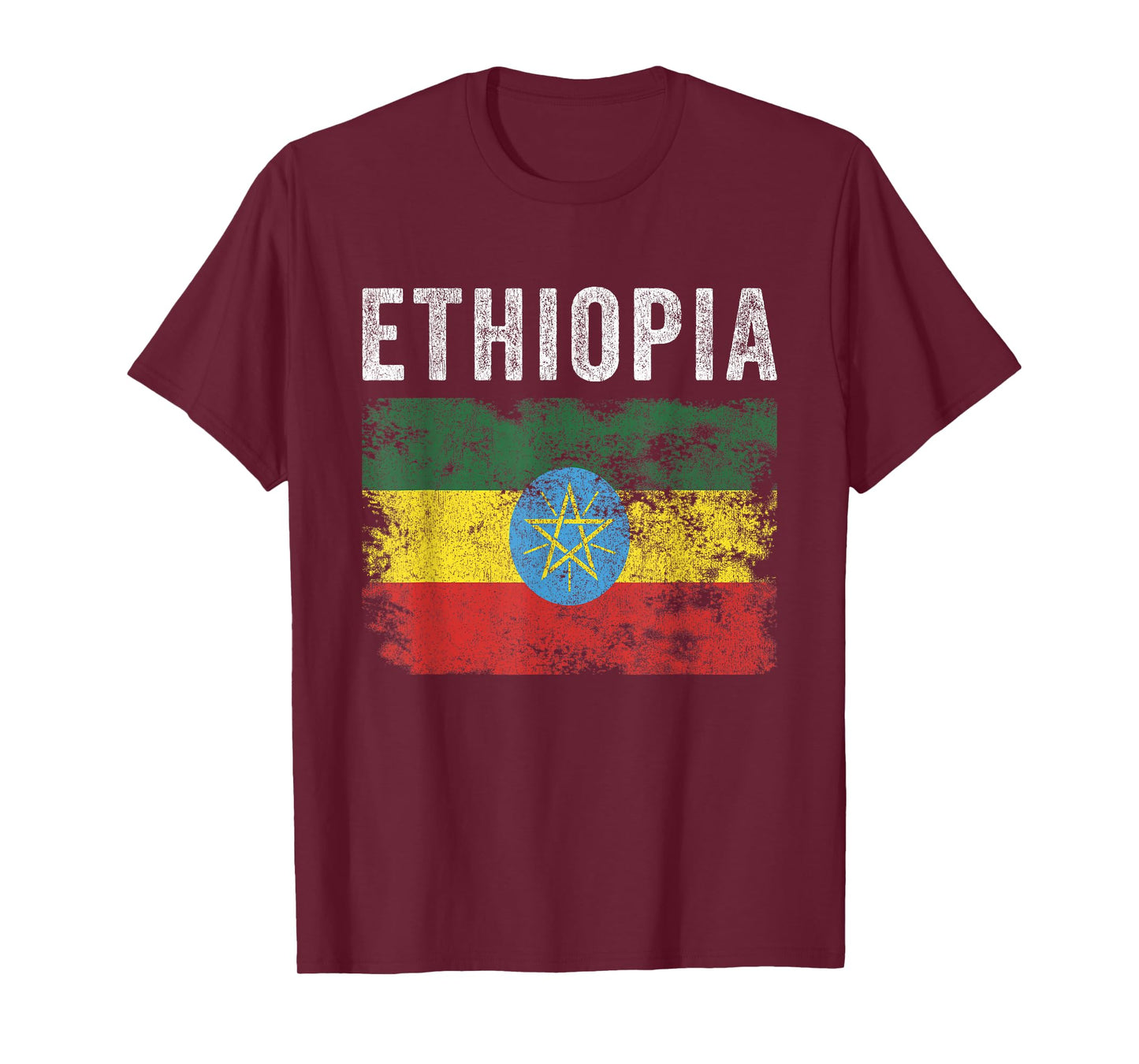 Ethiopia Flag Distressed - Men Women Kids - Ethiopian Flag T-Shirt