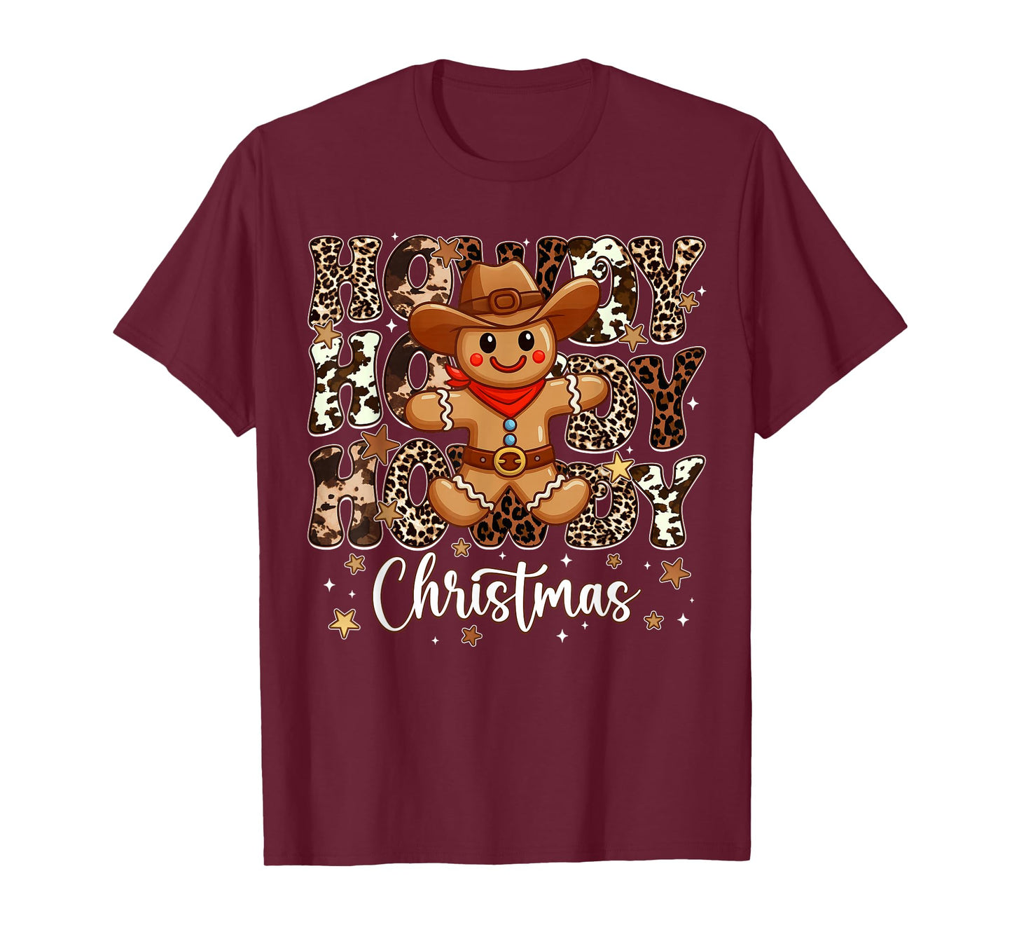 Howdy Christmas Cowboy Gingerbread Pjs Xmas Men Boy T-Shirt