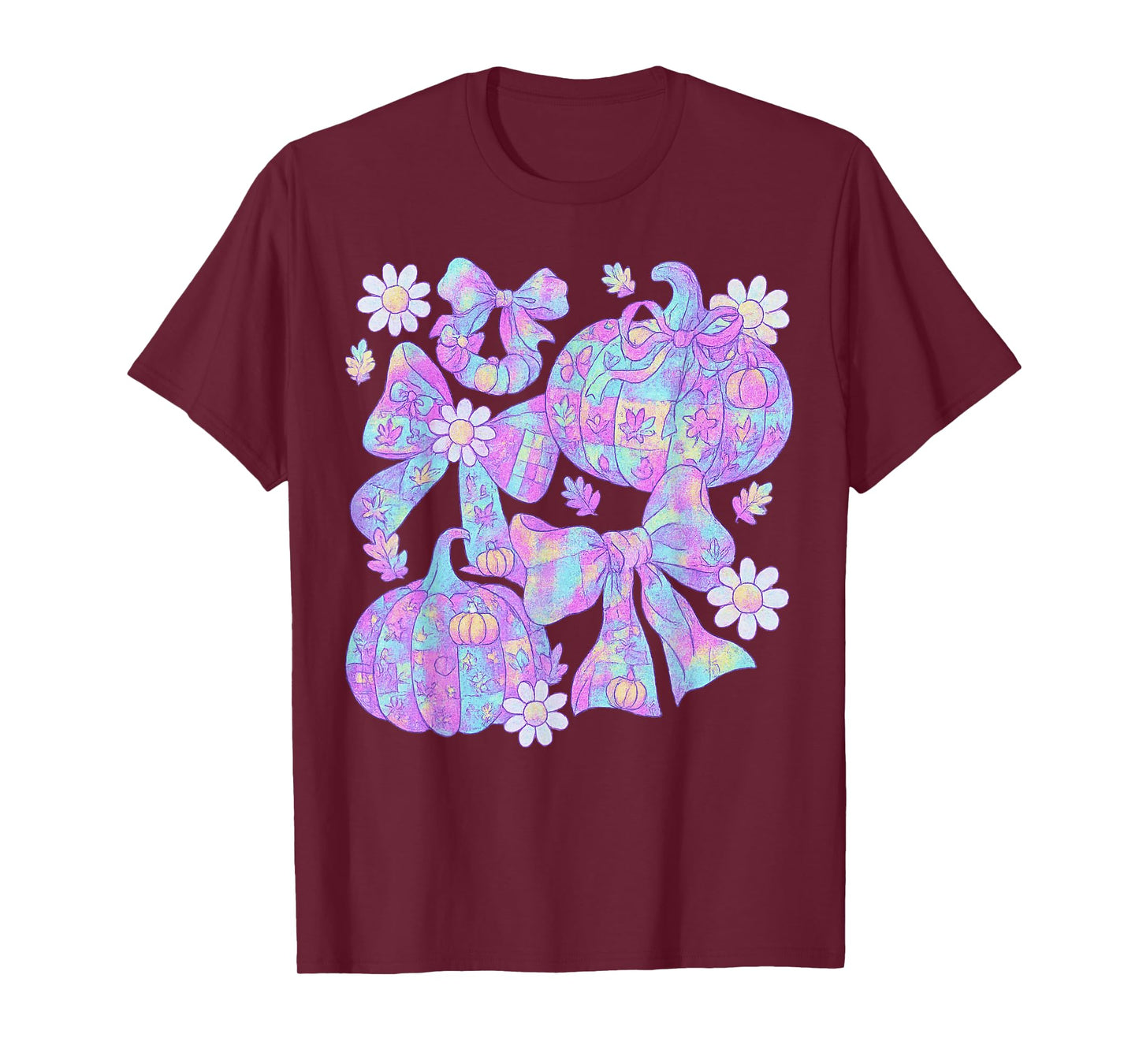 Preppy Pumpkin Thanksgiving Vintage Boho Floral Fall Vibes T-Shirt