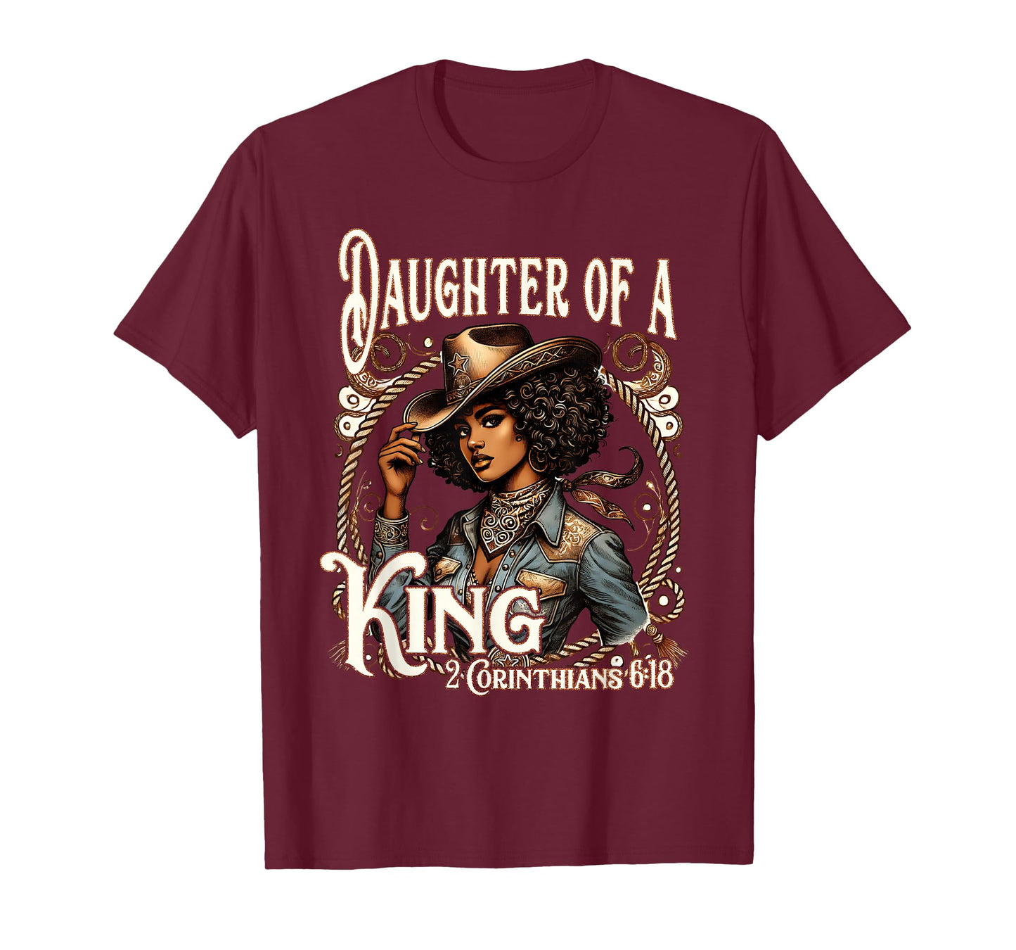 Daughter of a King Christian Howdy Western Rodeo Cowgirl T-Shirt