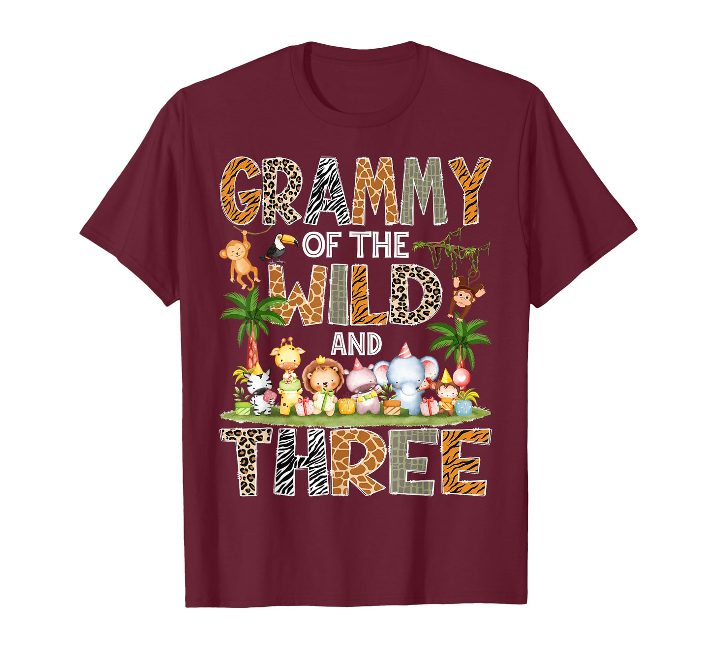 Grammy Of The Wild & Three 3Rd Birthday Safari Jungle T-Shirt