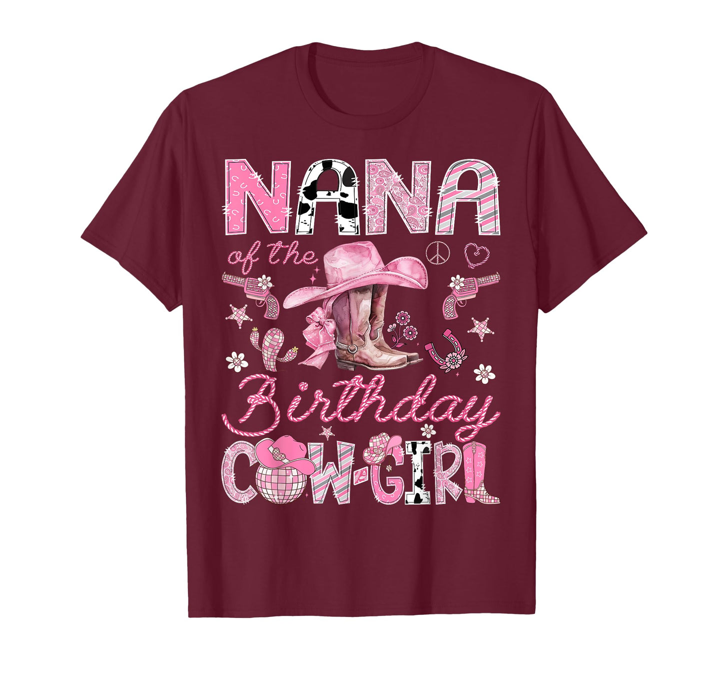 Nana Of The Birthday CowGirl Coquette Rodeo Nana T-Shirt