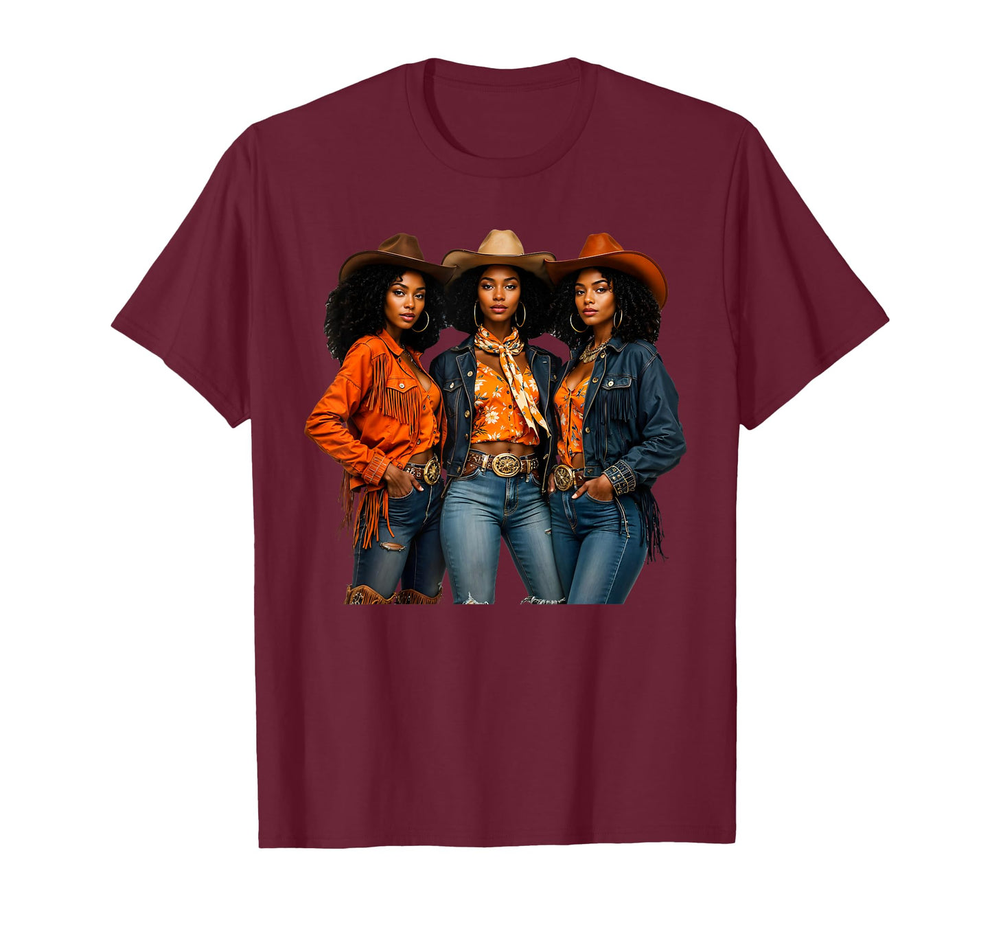 Black Cowgirl Melanin African American Western Rodeo Country T-Shirt
