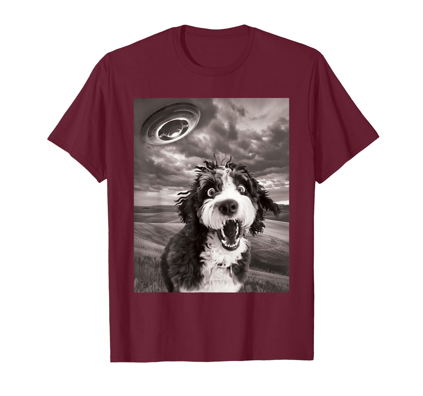 Funny Dog Aussiedoodle Aussie Doodle UFO Selfie T-Shirt