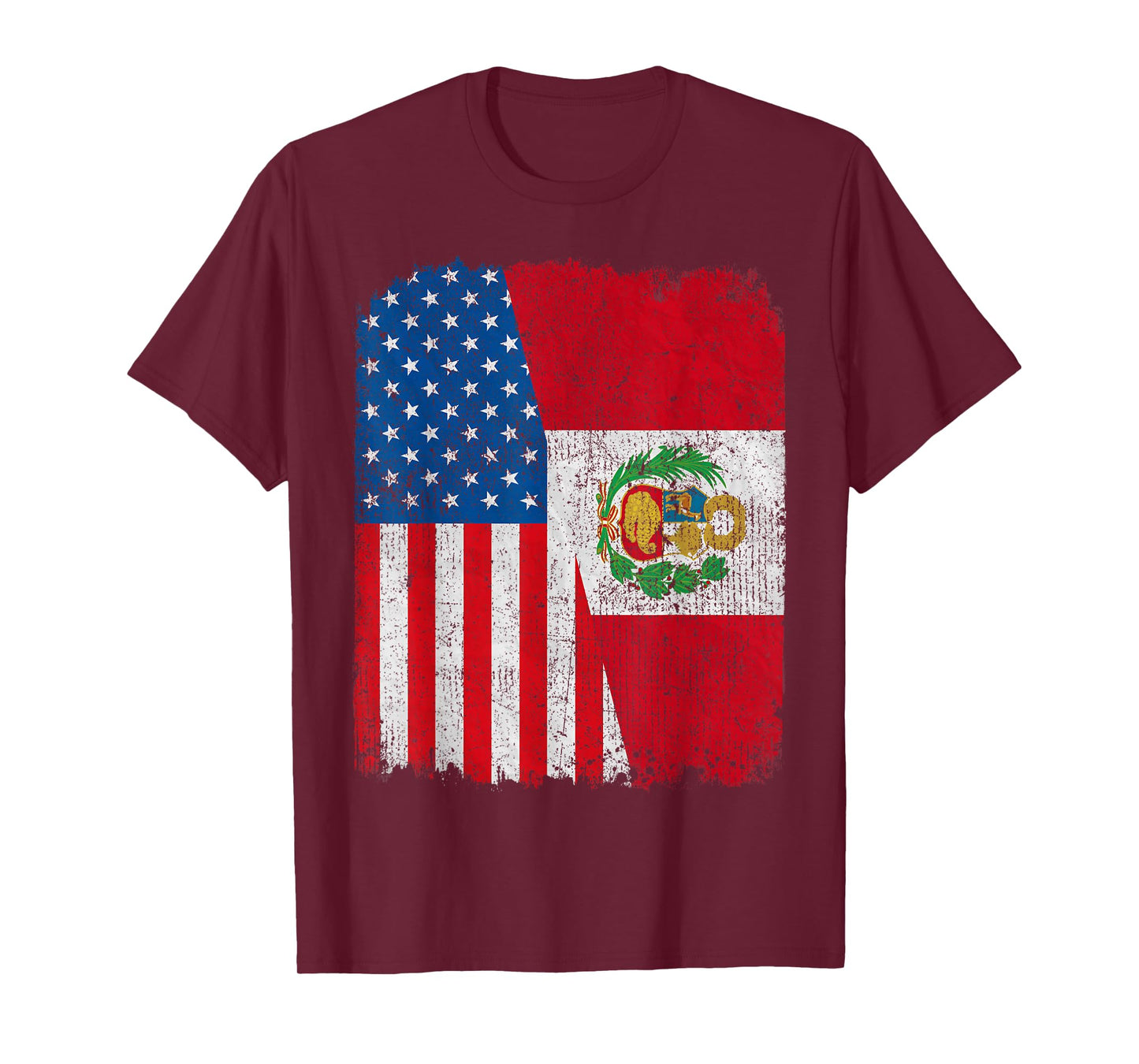 Peruvian American Flag Half USA Peru Root Proud T-Shirt
