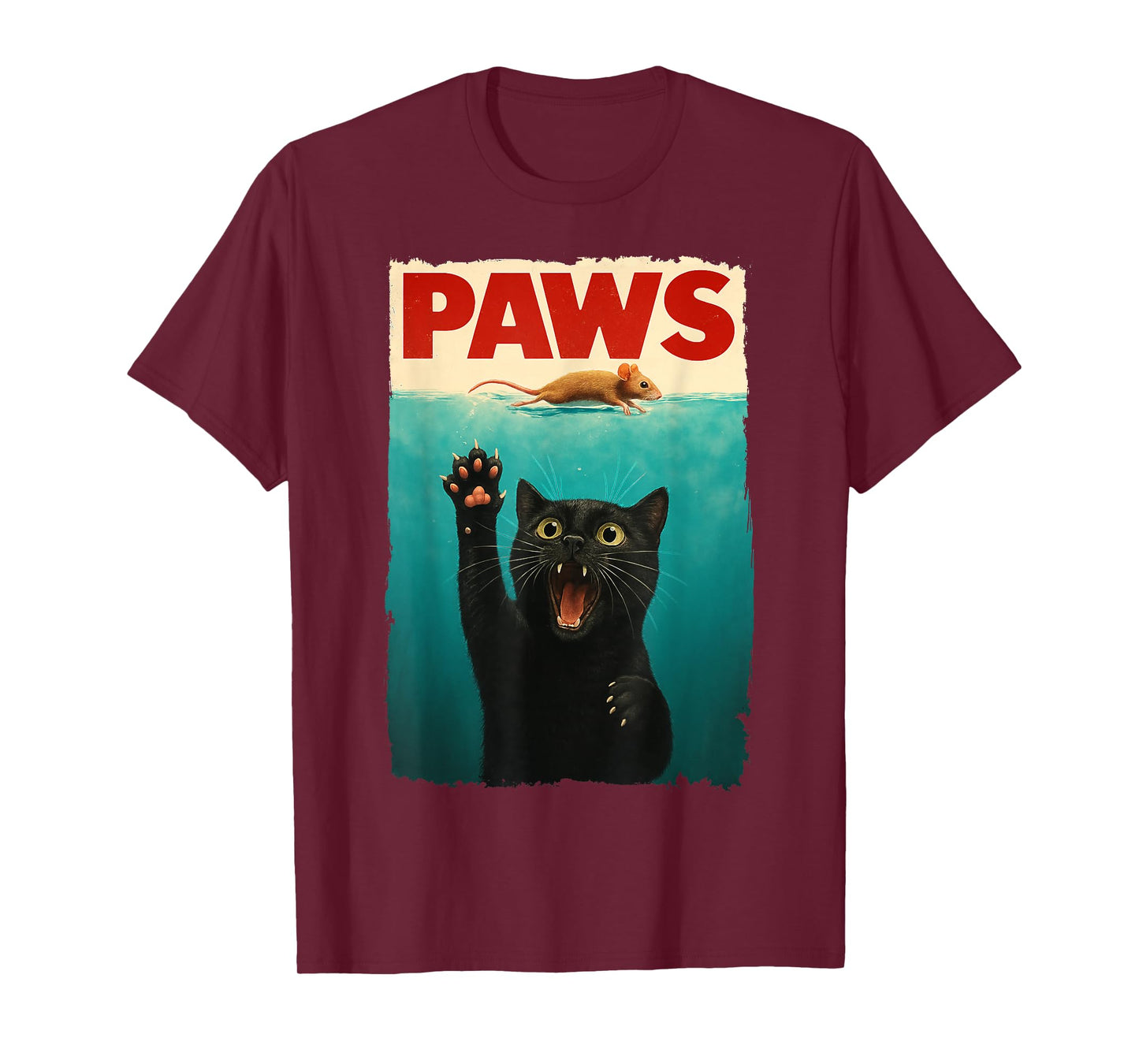 Paws Cat Mouse Funny Cat Lover Gifts For Men Women Boy Kid T-Shirt