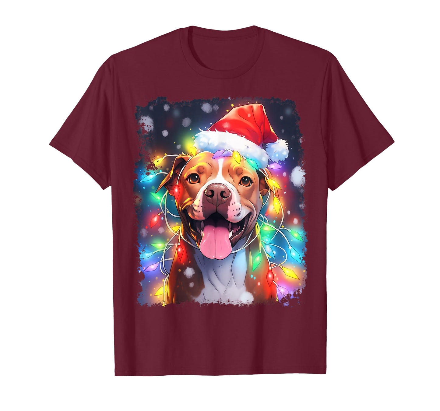 Pitbull Christmas Lights T-Shirt
