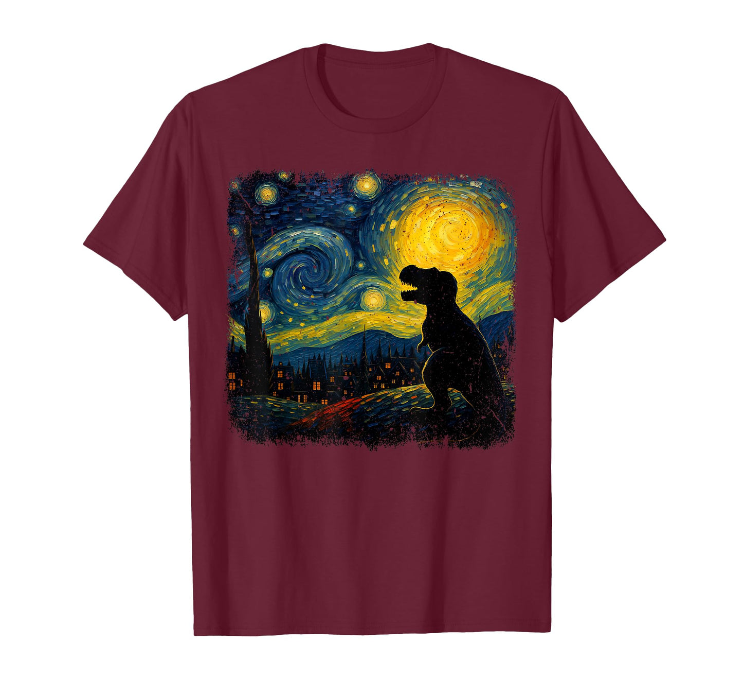 T Rex Starry Night Van Gogh Dinosaus Gifts Men Women Kid T-Shirt