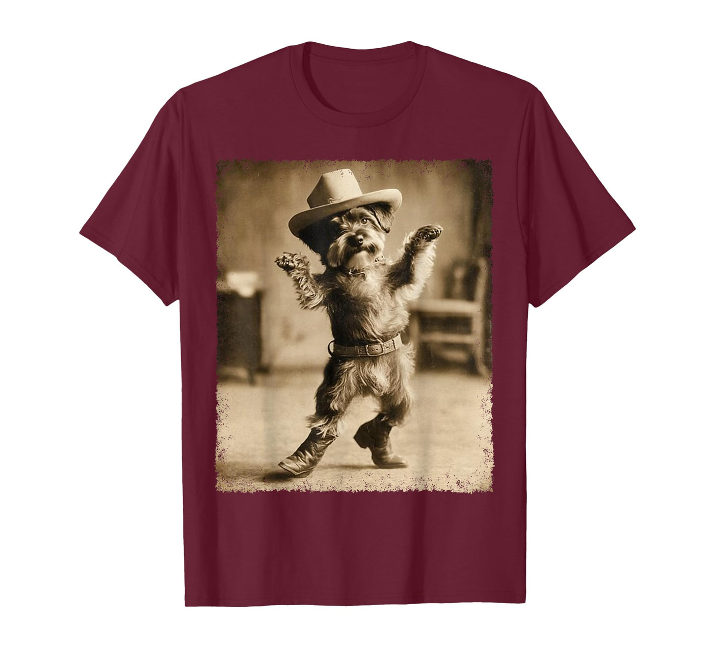 Schnauzer Dog Meme Silly Cowboy Funny T-Shirt