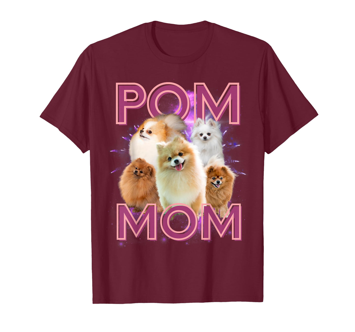 Pom Mom Pomeranian Dog Retro Bootleg T-Shirt
