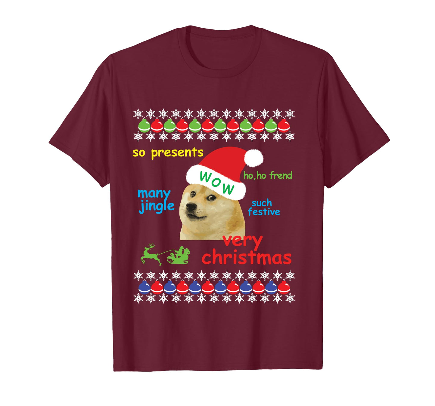 Ugly Sweater Christmas Doge Meme Shirt | Santa Shiba Inu Dog