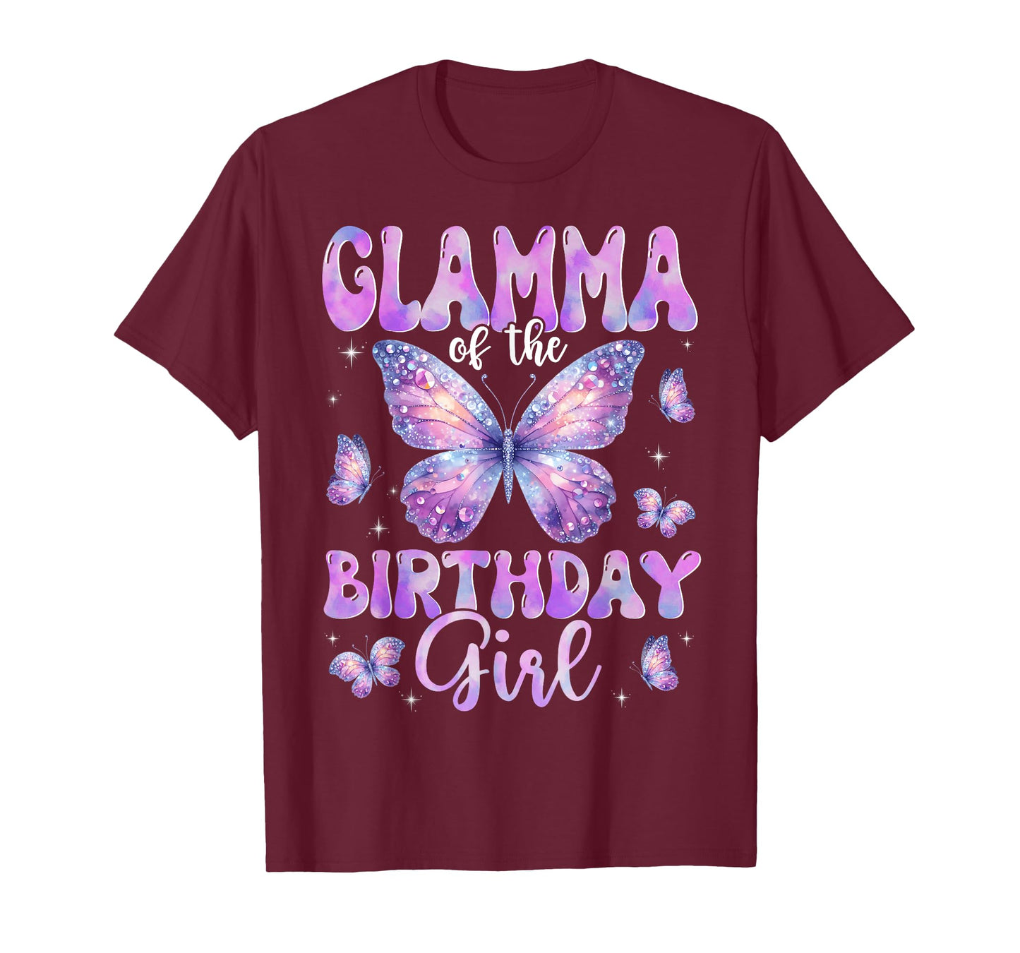 Glamma Of The Birthday Girl Butterfly Family Matching T-Shirt
