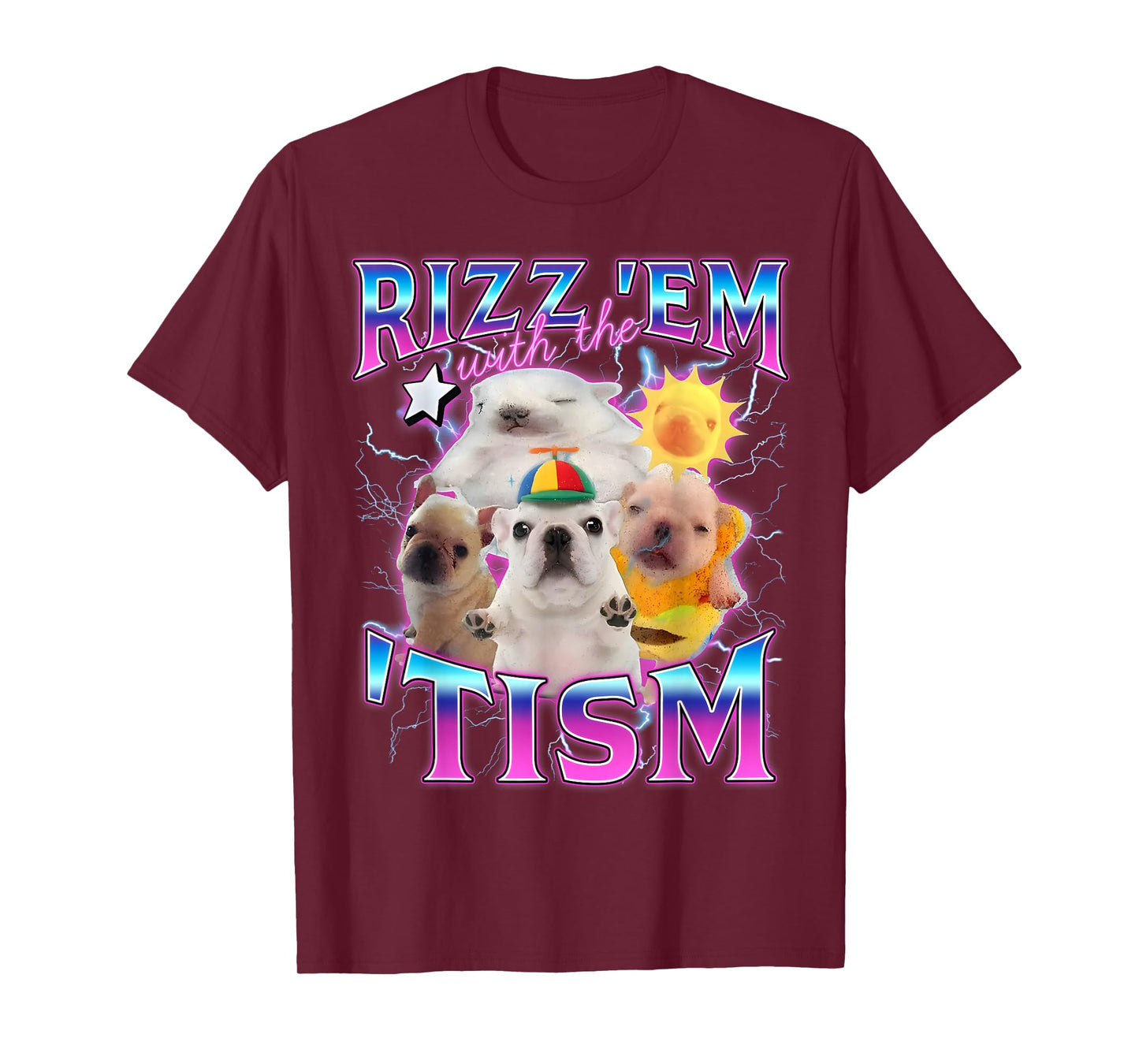Autism Funny Rizz Em with The Tism Meme Austistic Pibble T-Shirt