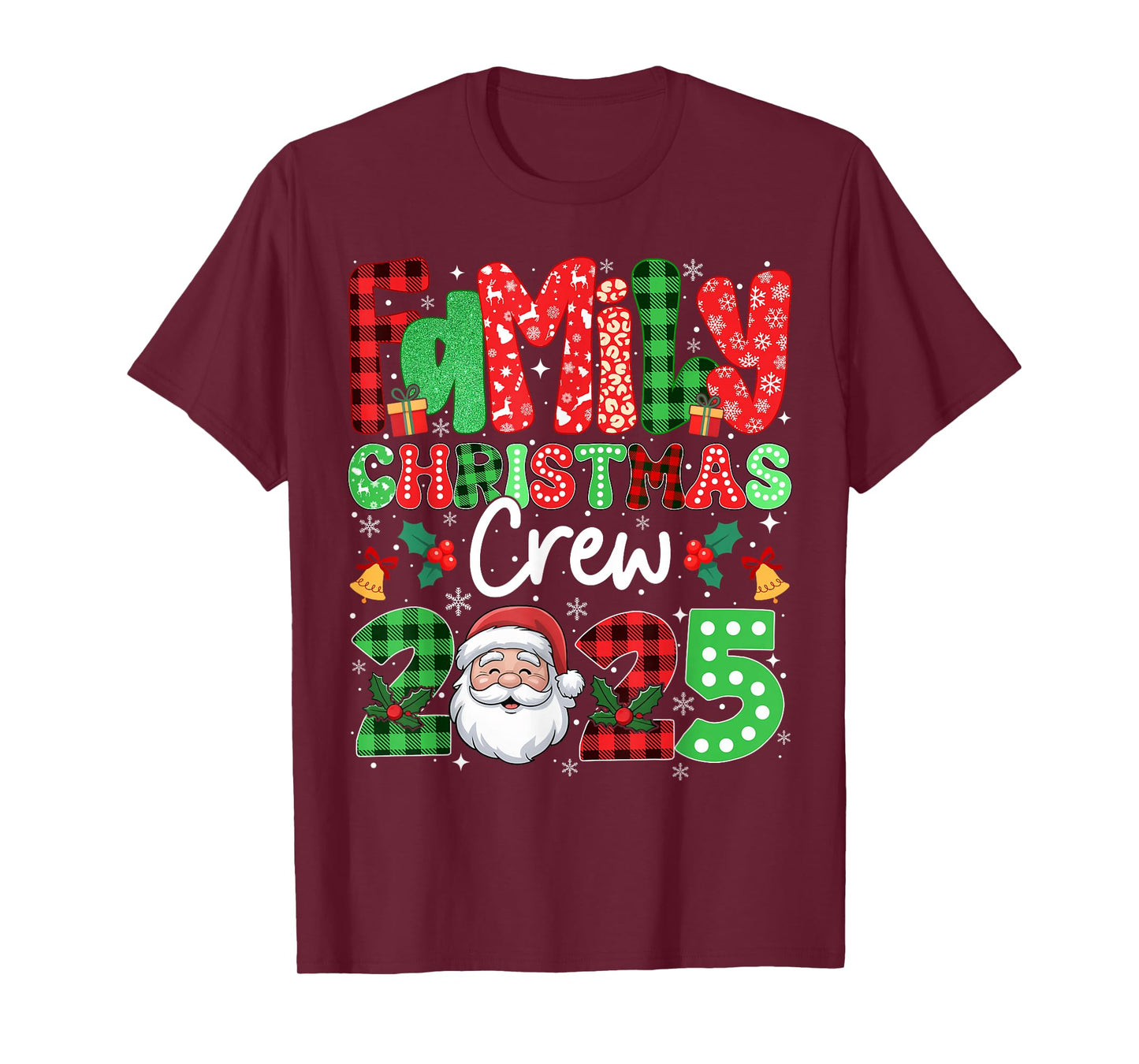 Matching Family Christmas 2025 Santa Face Xmas Men Women Kid T-Shirt