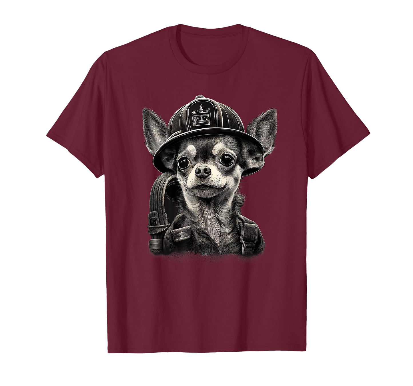 Chihuahua - Firefighter Fireman Cool Dog Men Hat Fire T-Shirt