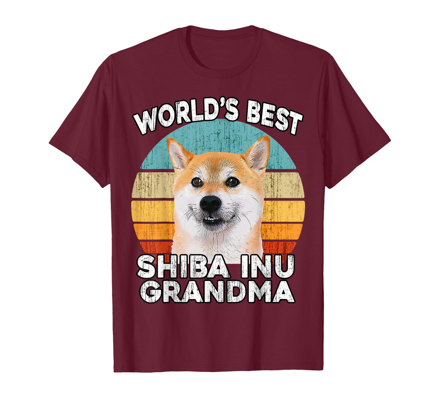 Shiba Inu Grandma Funny Worlds Best Shiba Grandma Dog Retro T-Shirt