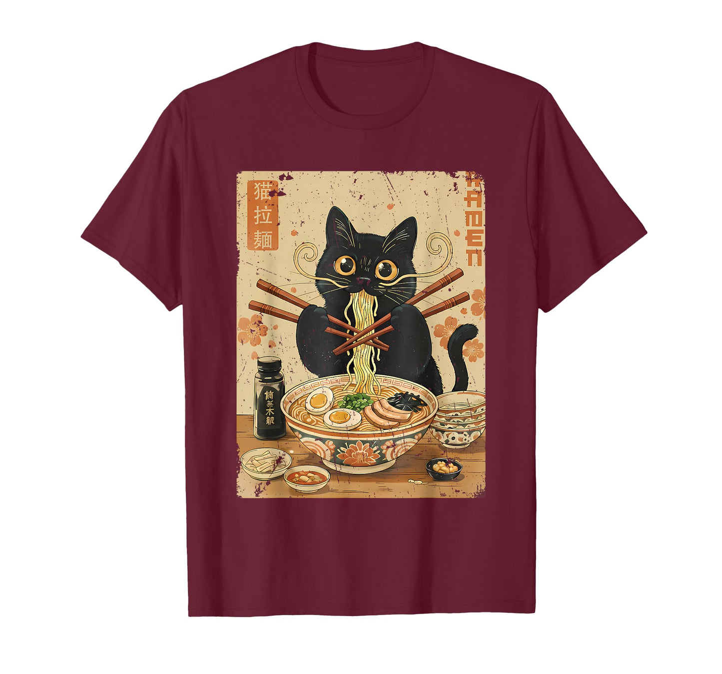 Kawaii Ramen Cat Anime Noodles Japanese Otaku Graphic T-Shirt